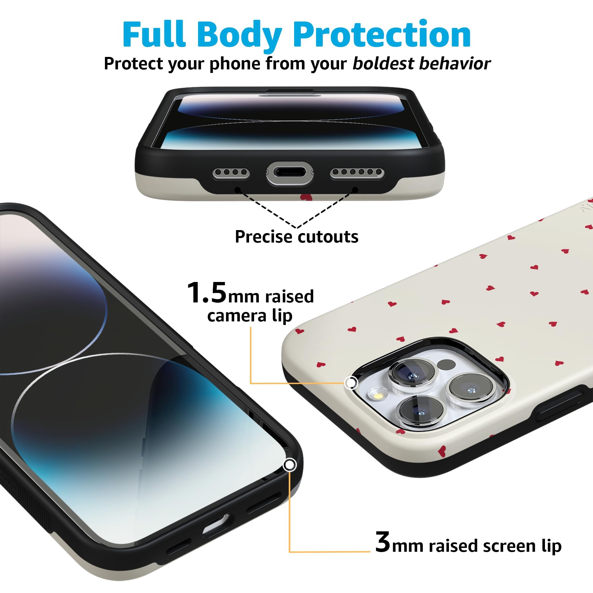 Foto 3 pulgar | Funda De Teléfono Casely Be Mine Tiny Hearts Para Iphone 16 Pro - Venta Internacional.