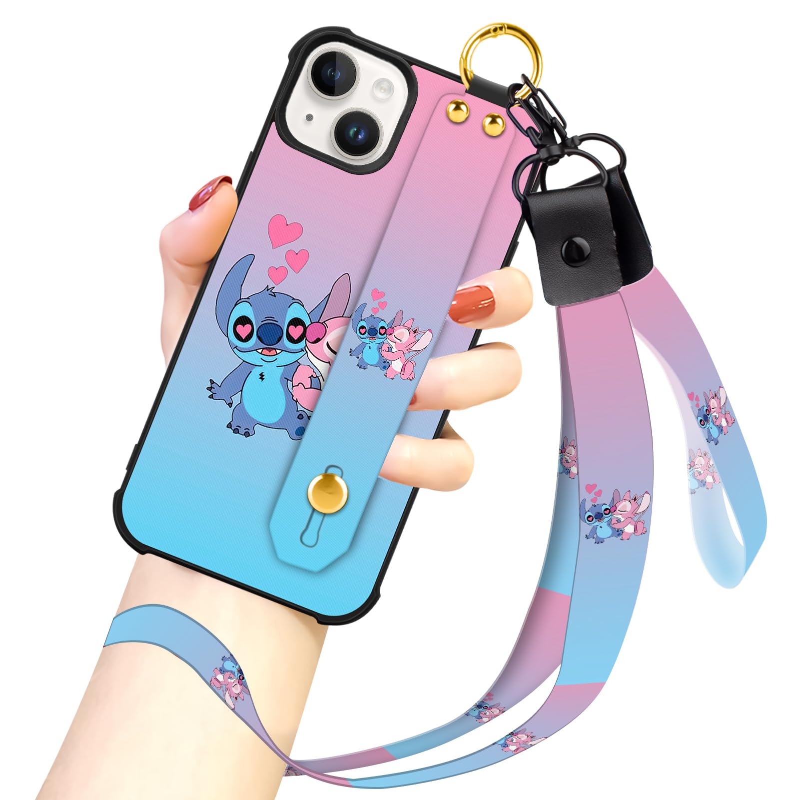 Foto 2 pulgar | Funda De Teléfono Cuwana Cartoon Para Iphone 15 Plus De 6.7 Pulgadas Con Cordón - Venta Internacional.