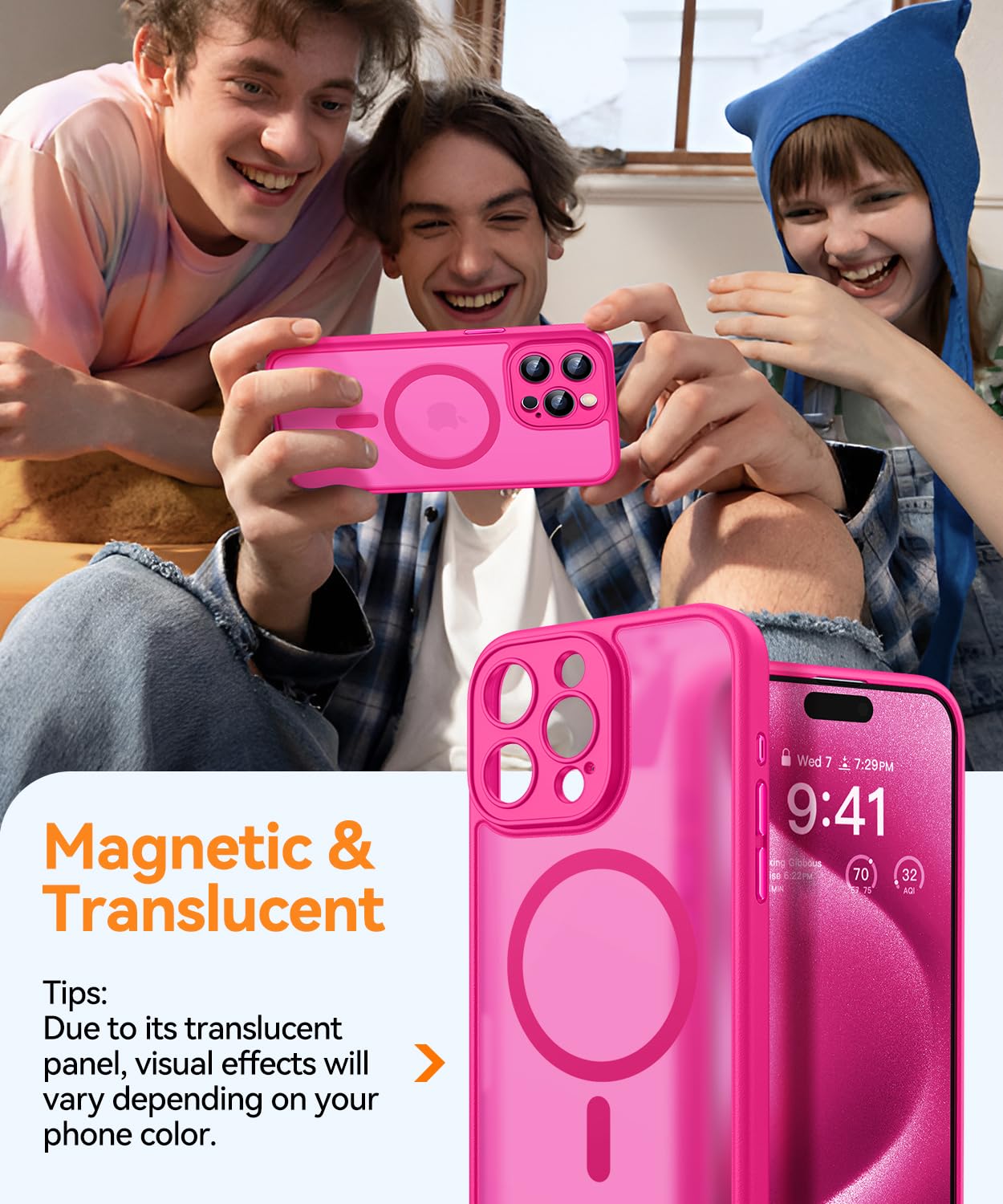 Foto 4 pulgar | Funda Magnética Canshn Compatible Con Iphone 15 Pro De 6.1 Pulgadas - Venta Internacional.