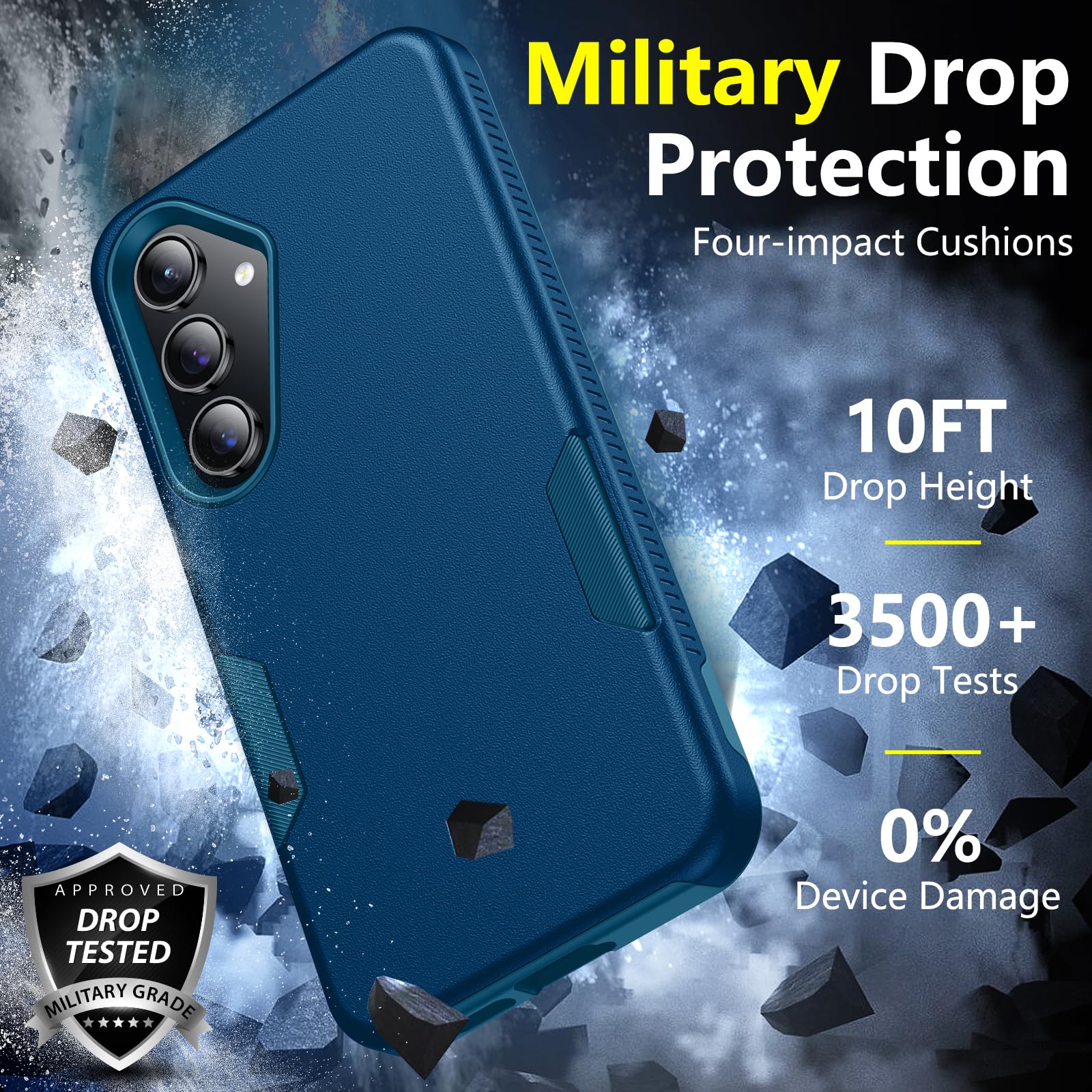Foto 5 pulgar | Funda De Teléfono Spidercase Para Samsung Galaxy S24 Plus 2024 Sea Blue - Venta Internacional.