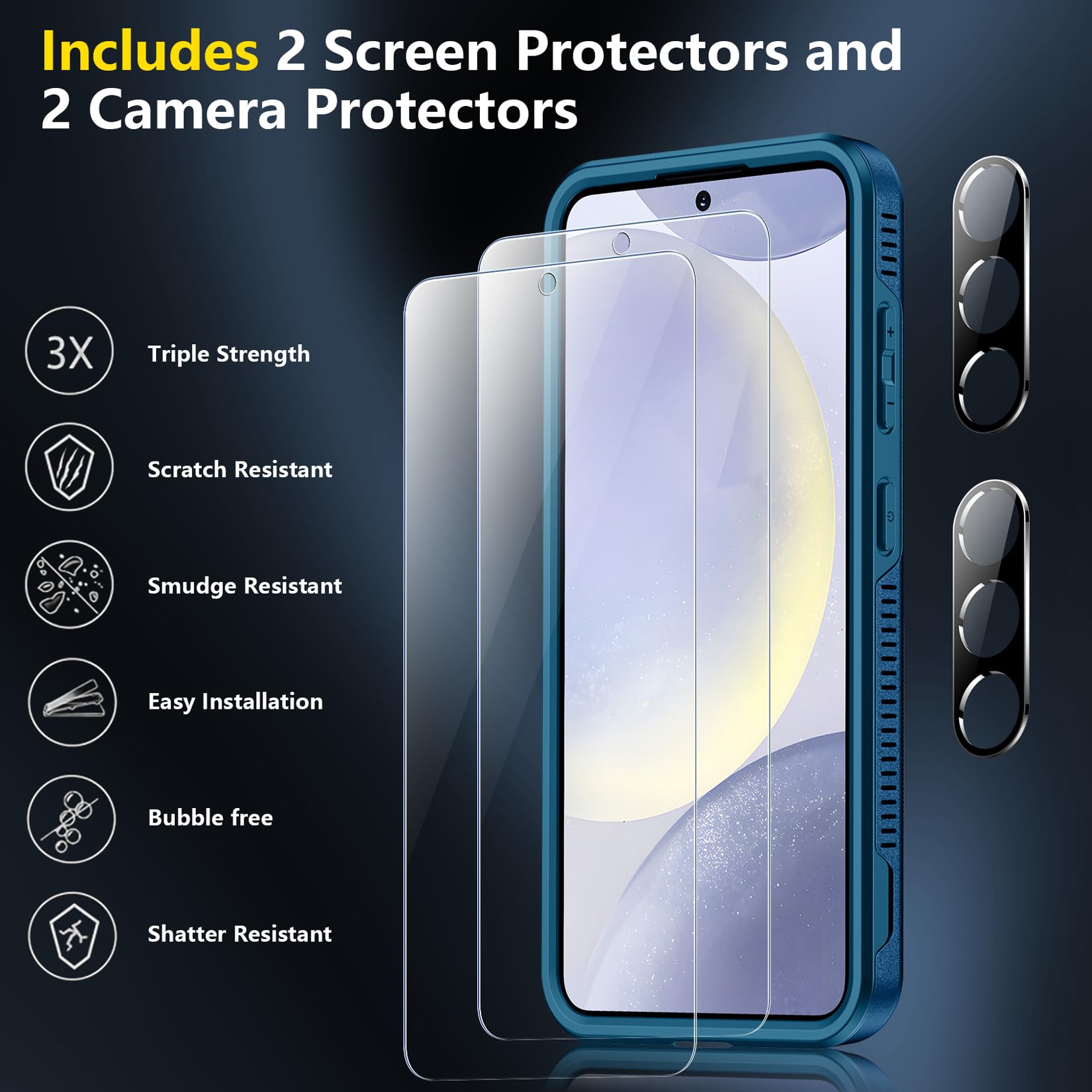 Foto 6 pulgar | Funda De Teléfono Spidercase Para Samsung Galaxy S24 Plus 2024 Sea Blue - Venta Internacional.