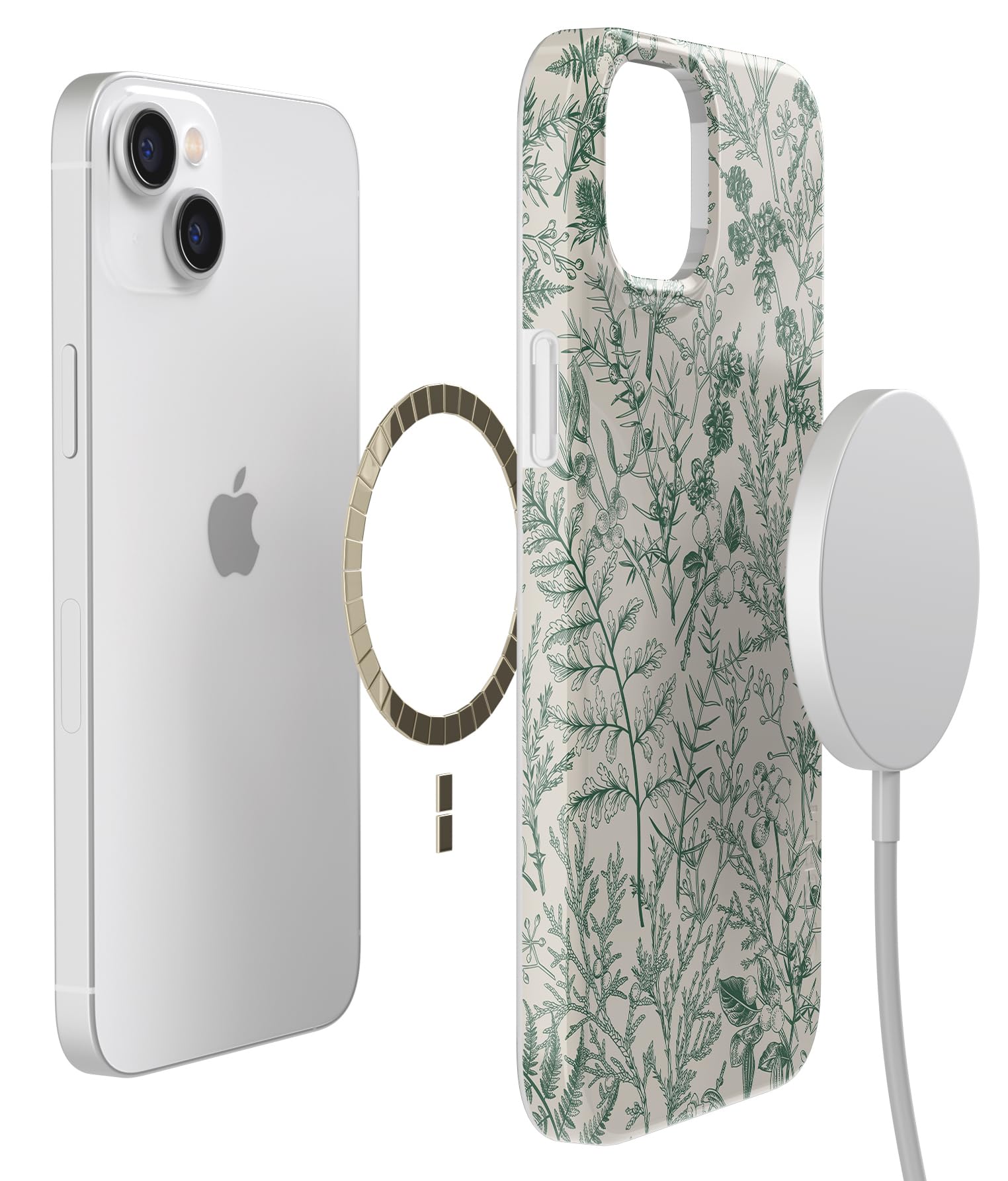 Foto 3 | Funda De Teléfono Casely Sage Garden Green Floral Para Iphone 14 Plus - Venta Internacional.