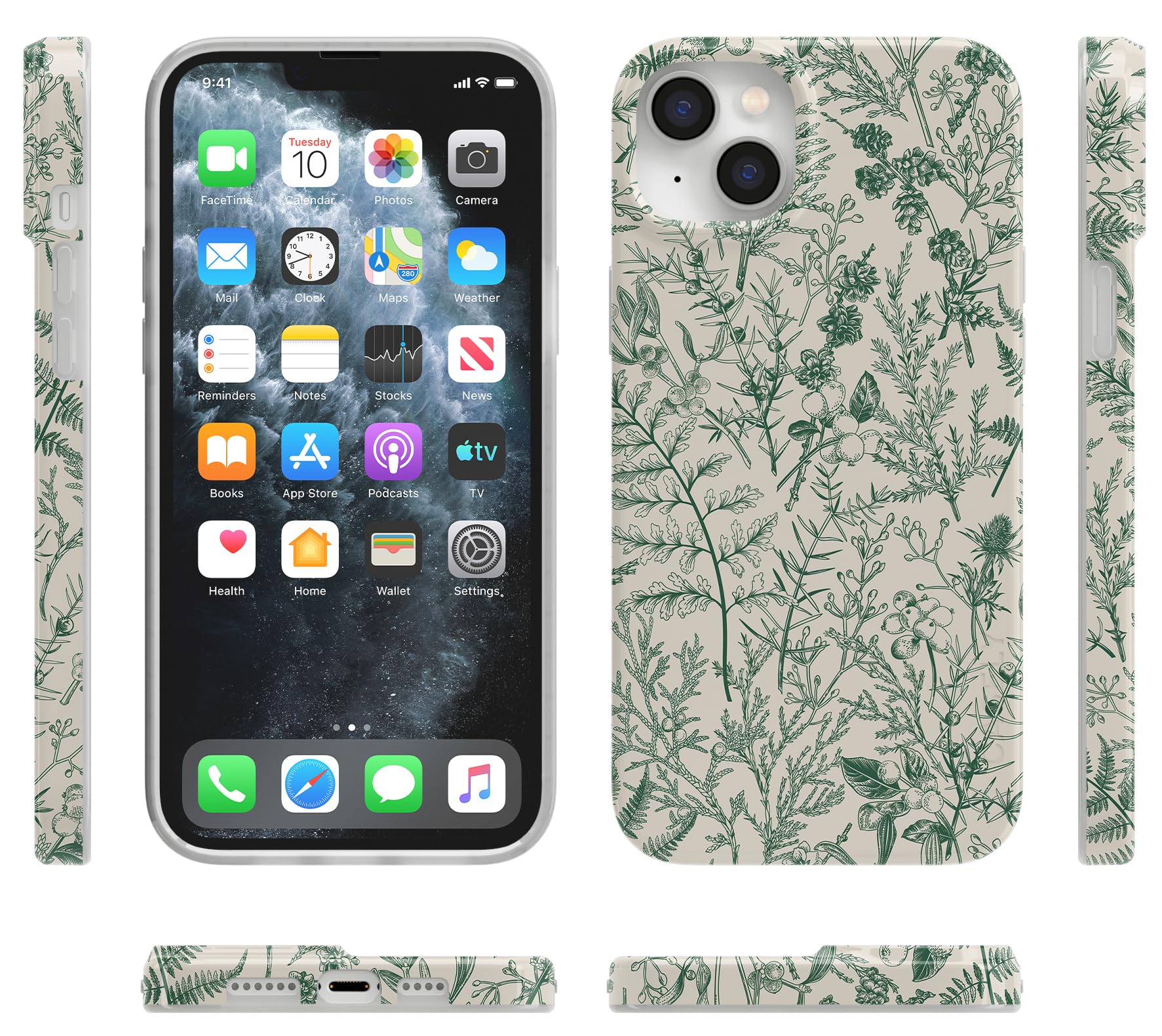 Foto 4 | Funda De Teléfono Casely Sage Garden Green Floral Para Iphone 14 Plus - Venta Internacional.