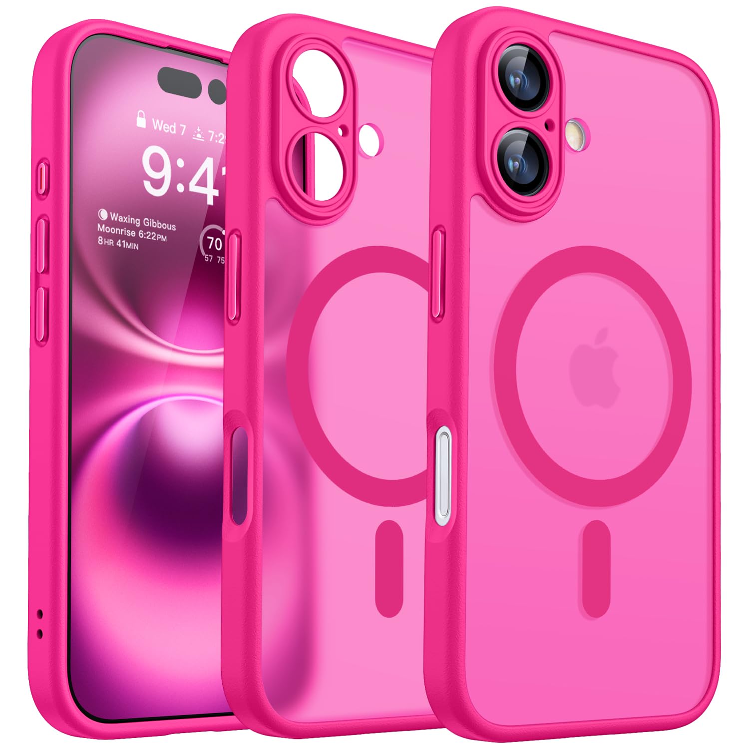 Foto 2 pulgar | Funda Magnética Canshn Para Iphone 16, Color Rosa Intenso - Venta Internacional.