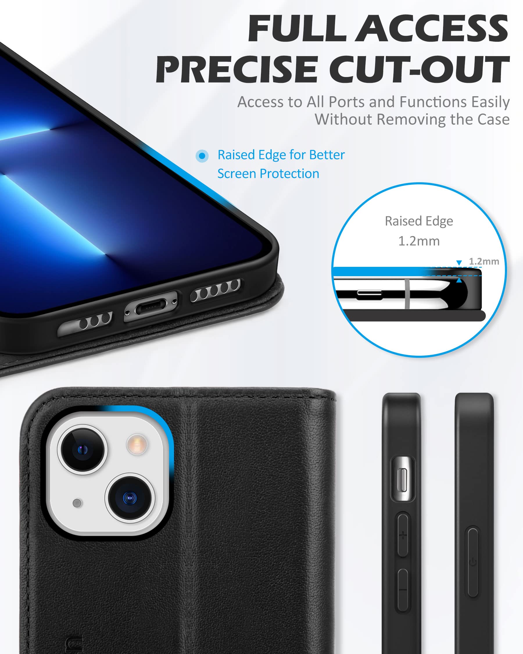 Foto 7 | Funda Shieldon Wallet De Piel Auténtica Para Iphone 13 De 6.1 Pulgadas - Venta Internacional.