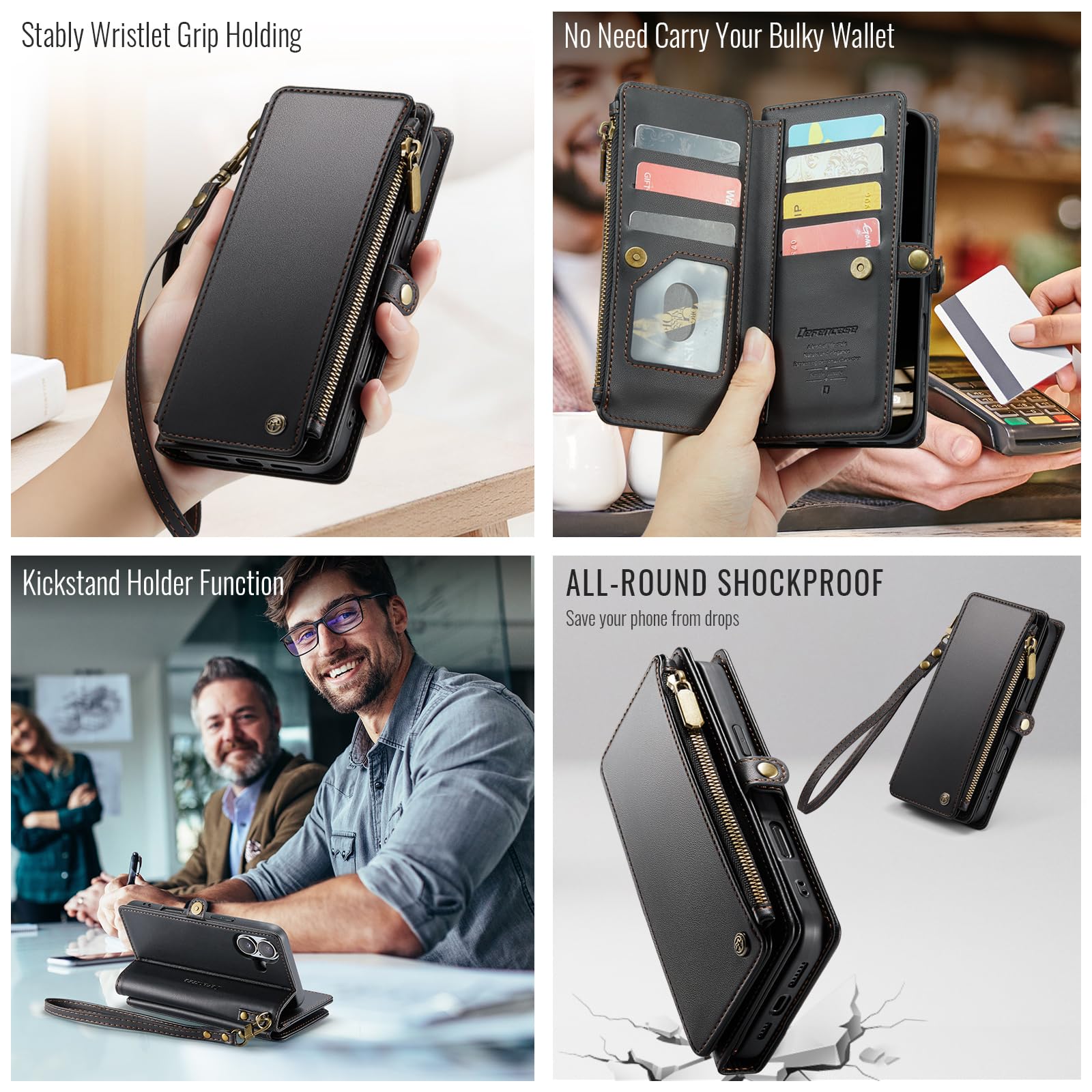 Foto 5 pulgar | Funda Para Teléfono Wallet Defense Compatible Con Iphone 16 Plus - Venta Internacional.
