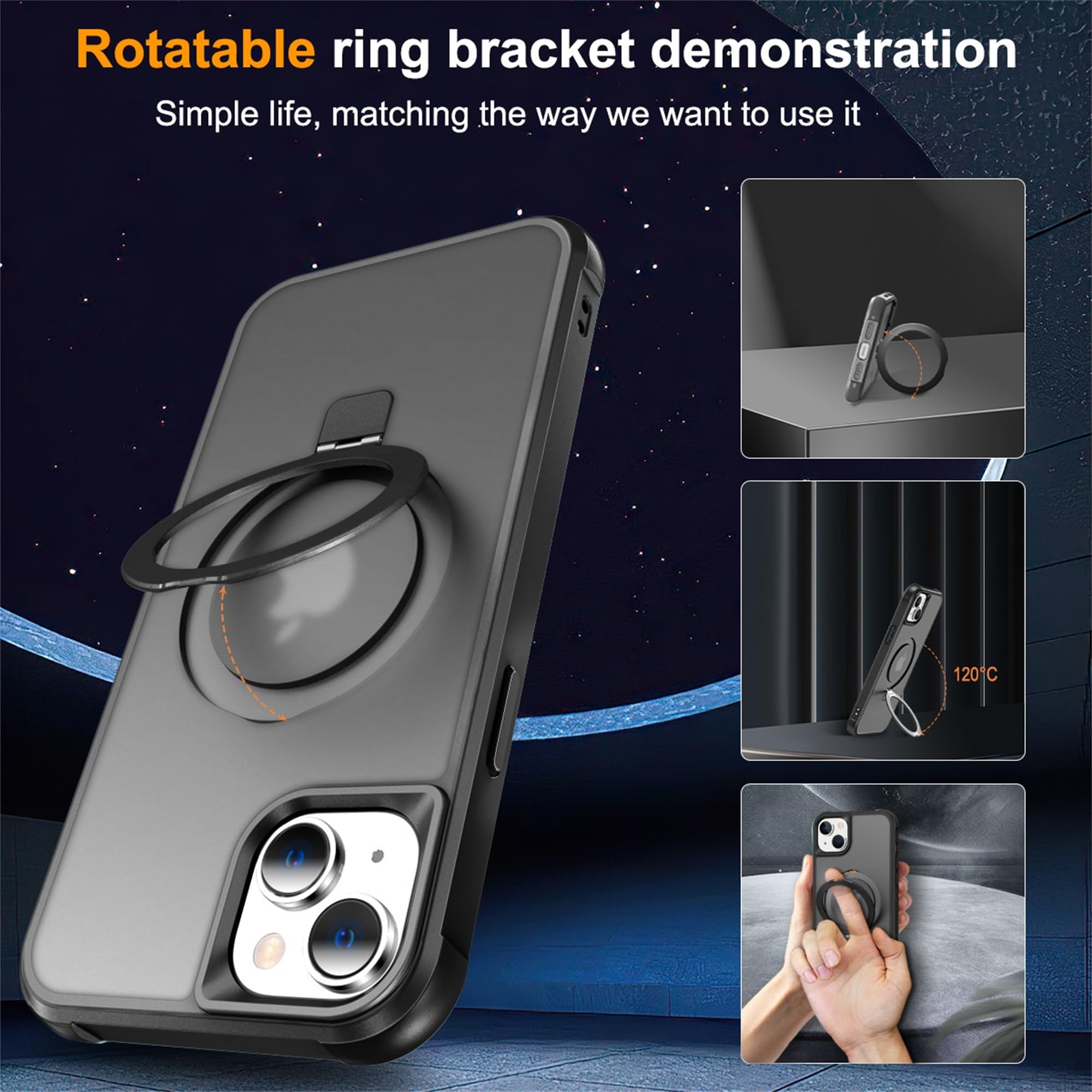Foto 3 pulgar | Funda De Teléfono Skylmw Compatible Con Iphone 15 Con Magsafe Black - Venta Internacional.