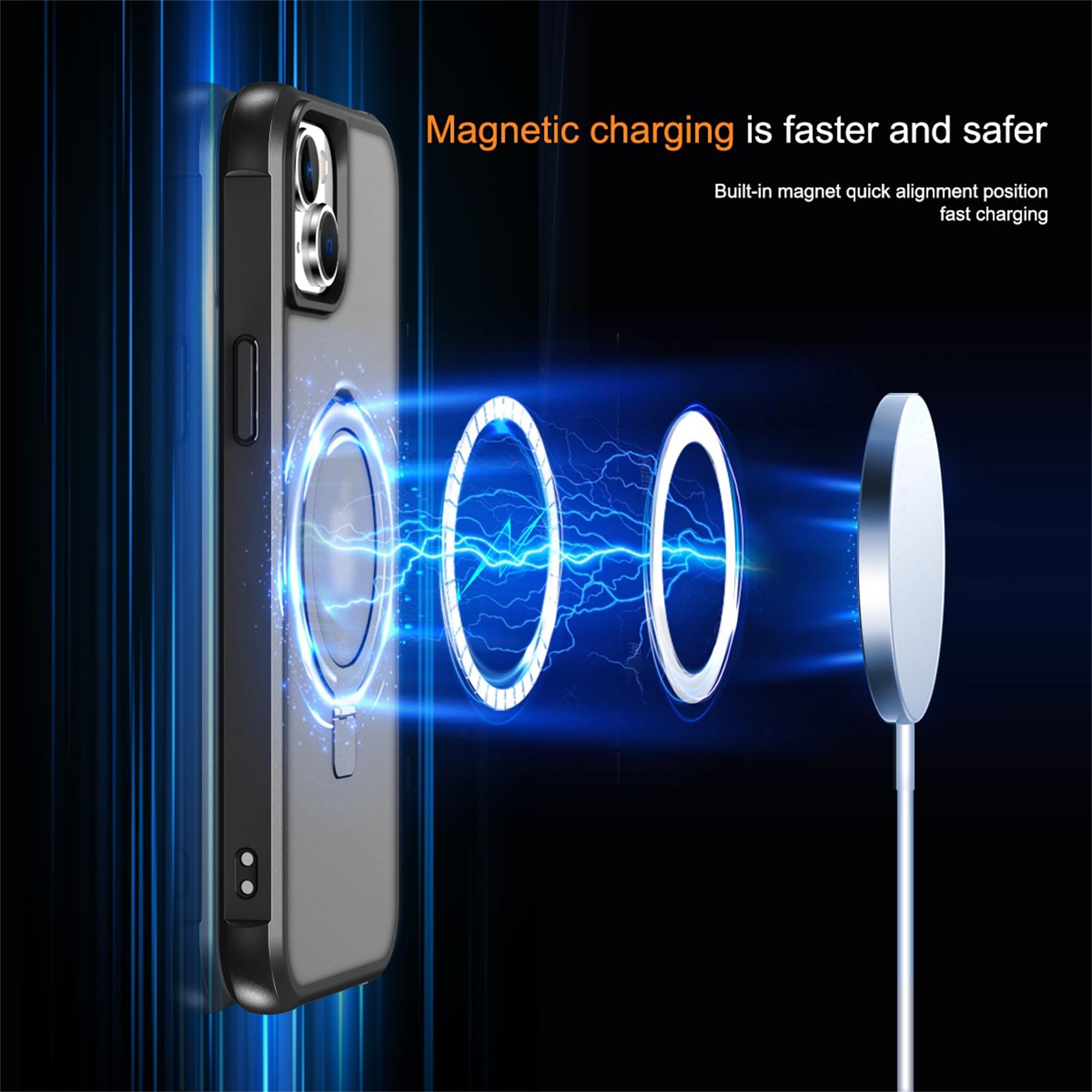 Foto 4 pulgar | Funda De Teléfono Skylmw Compatible Con Iphone 15 Con Magsafe Black - Venta Internacional.