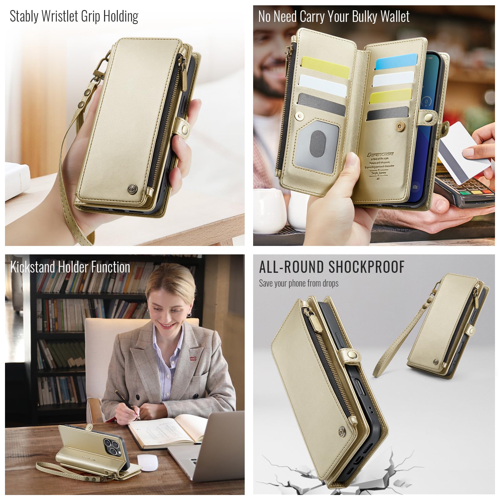 Foto 5 pulgar | Funda De Teléfono Wallet Defense Compatible Con Iphone 16 Pro - Venta Internacional.