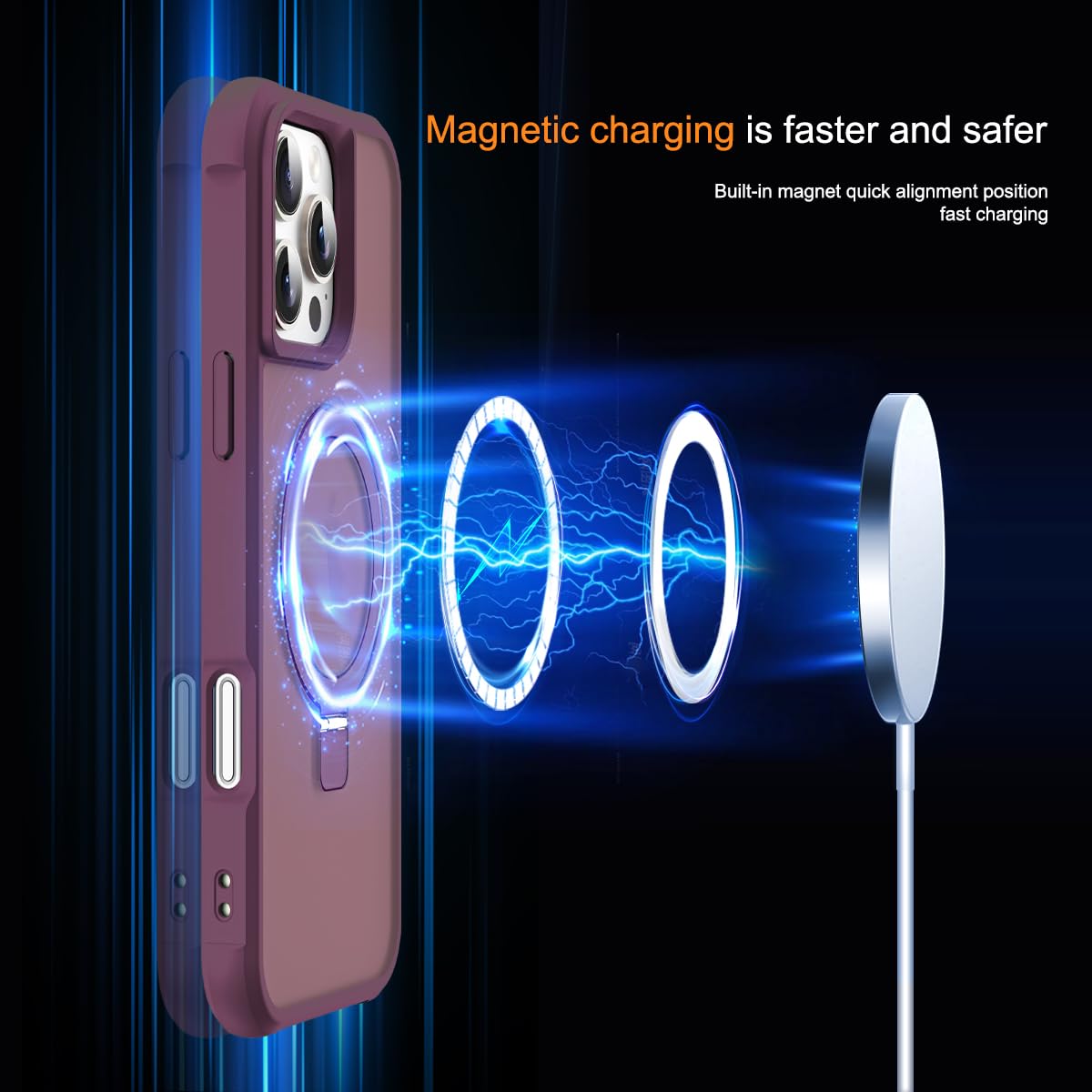 Foto 4 pulgar | Funda De Teléfono Sky-lmw Compatible Con Iphone 16 Pro, Color Rojo Vino - Venta Internacional.