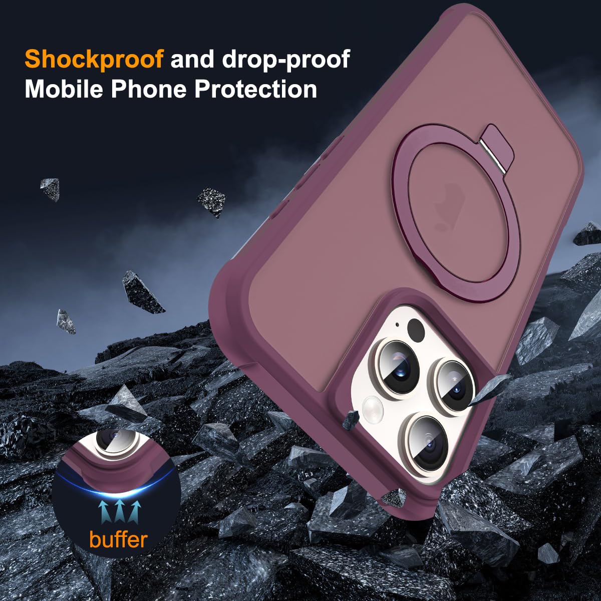 Foto 8 pulgar | Funda De Teléfono Sky-lmw Compatible Con Iphone 16 Pro, Color Rojo Vino - Venta Internacional.
