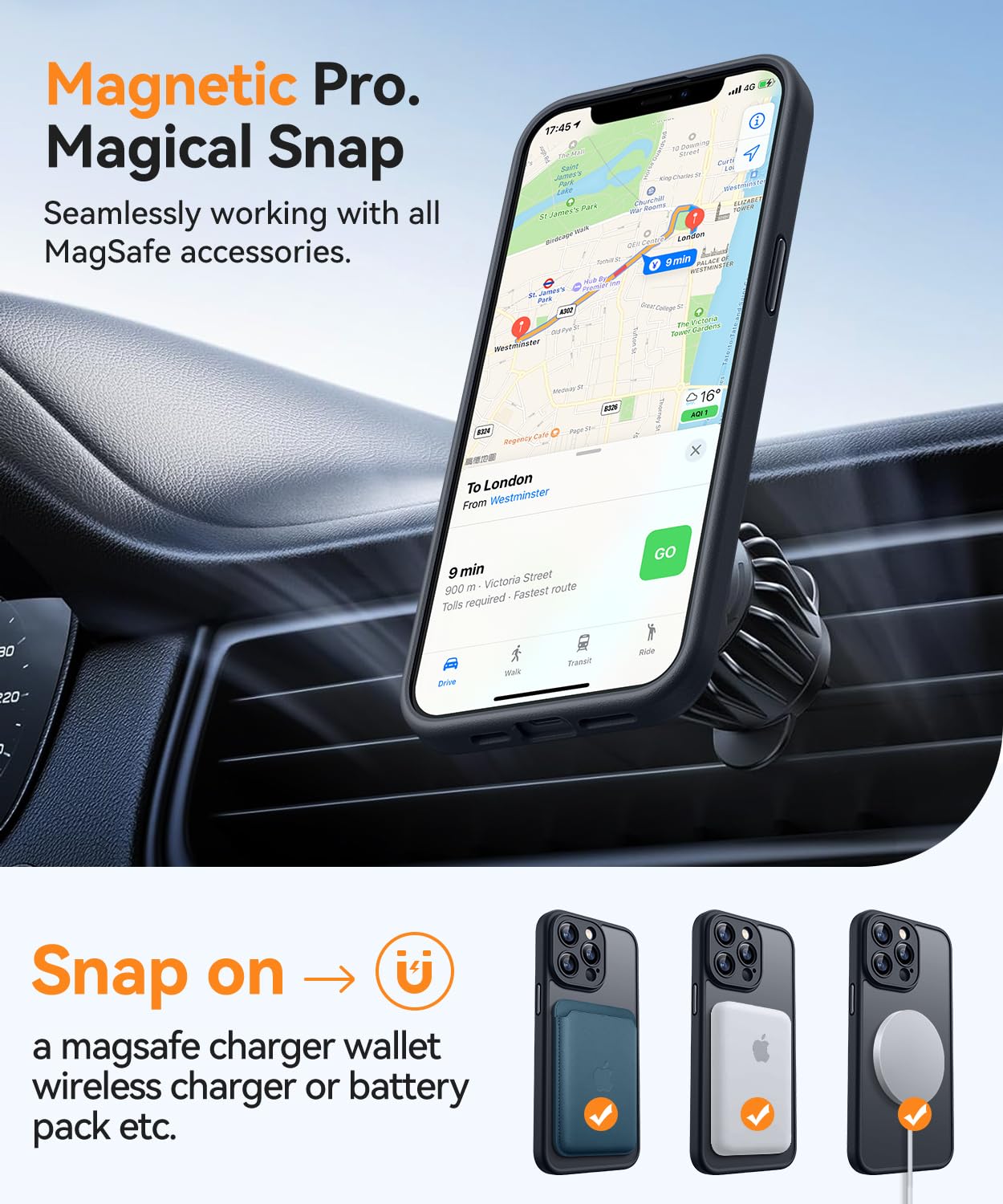 Foto 5 pulgar | Funda Magnética Canshn Compatible Con Iphone 13 Pro De 6.1 Pulgadas - Venta Internacional.