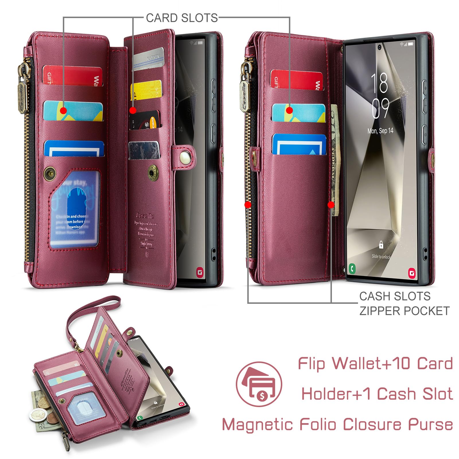 Foto 4 pulgar | Funda Wallet Defcase Compatible Con Samsung Galaxy S24 Ultra - Venta Internacional.