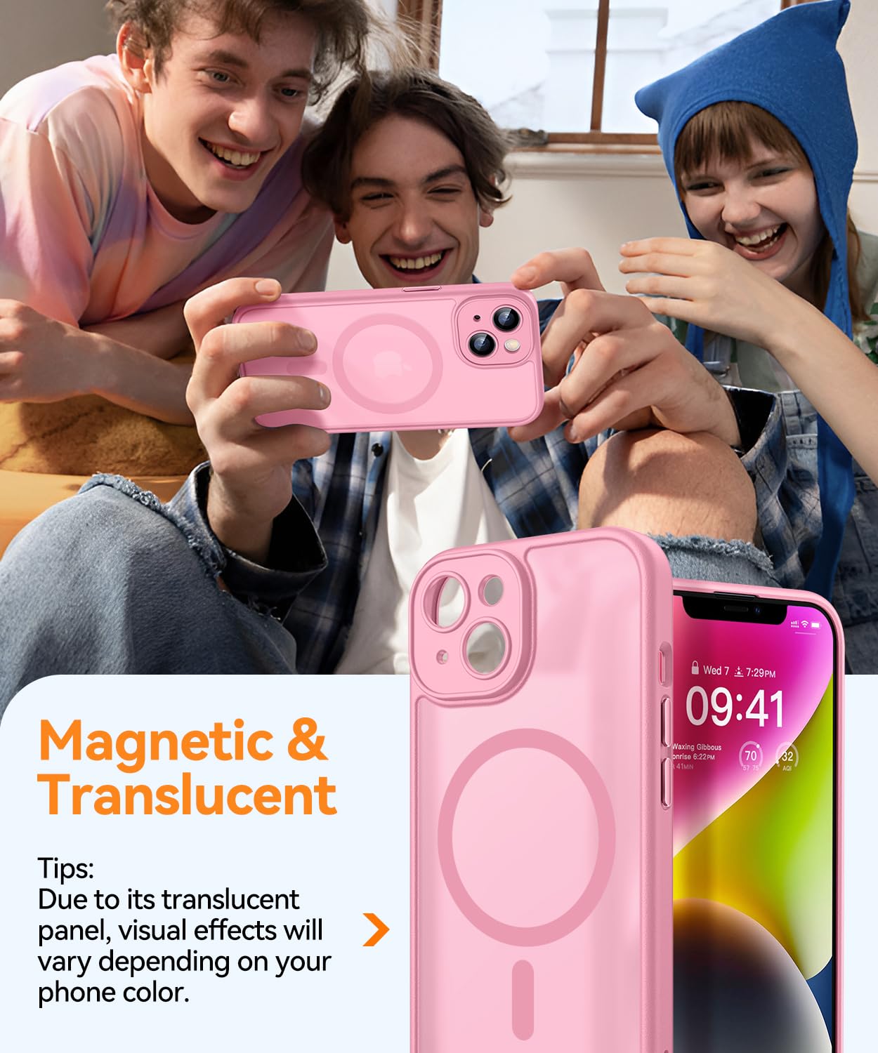 Foto 4 pulgar | Funda Magnética Canshn Para Iphone 14 6.1 - Rosa - Venta Internacional.