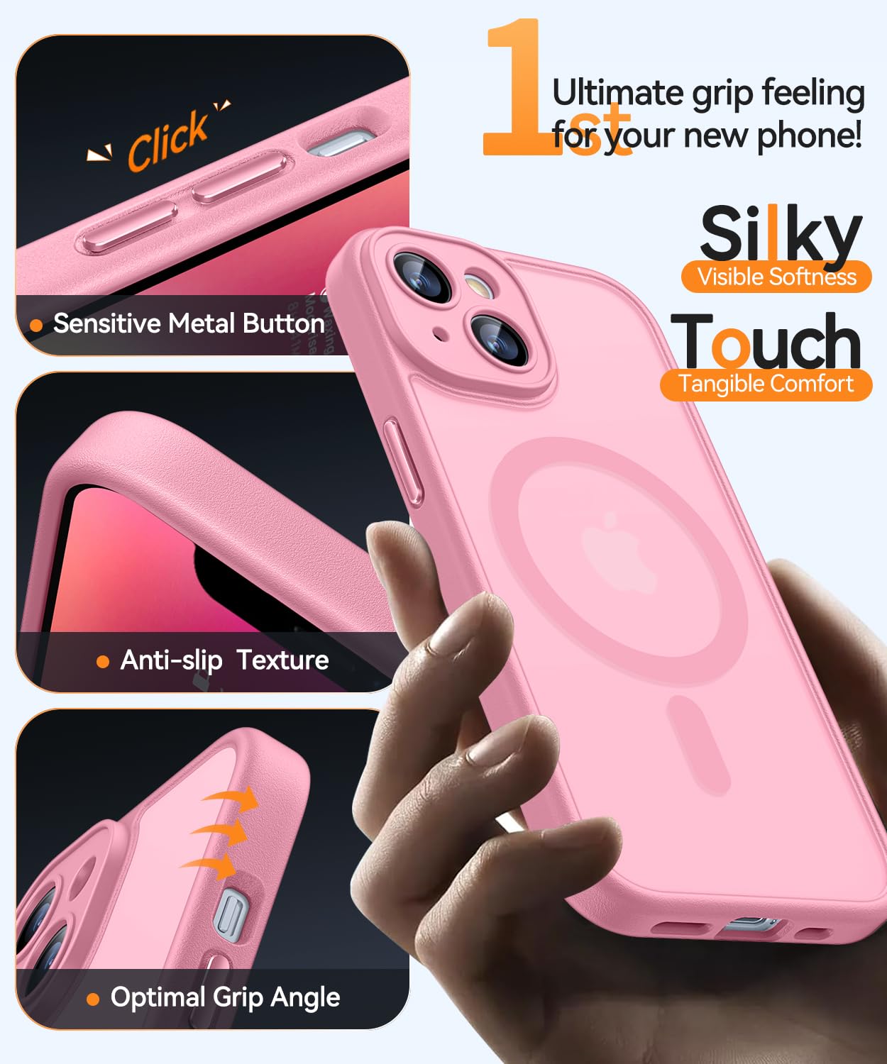 Foto 7 pulgar | Funda Magnética Canshn Para Iphone 14 6.1 - Rosa - Venta Internacional.