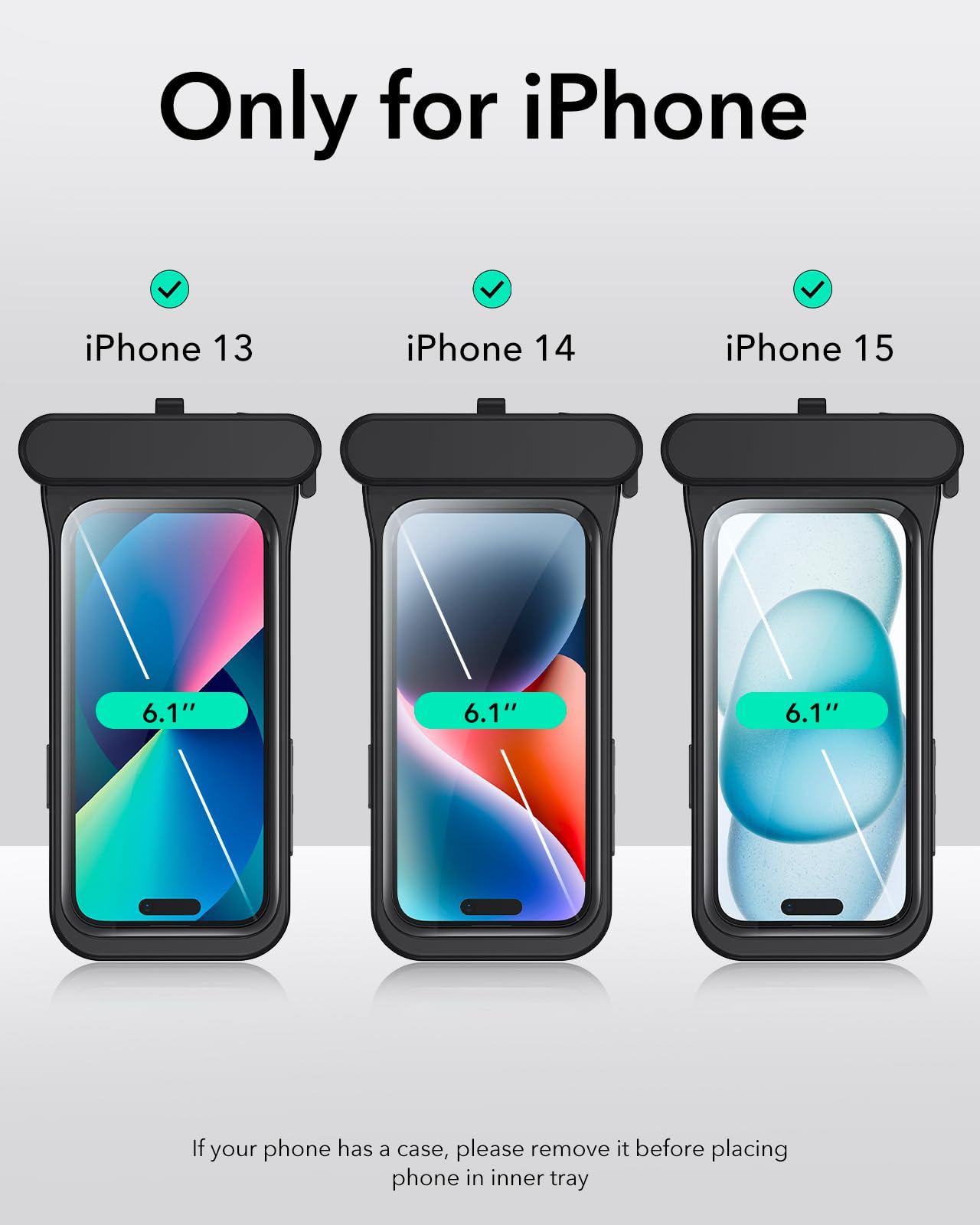 Foto 3 pulgar | Funda Impermeable Esr Para Iphone 15/14/13 Ipx8 Negra, Paquete De 2 - Venta Internacional.