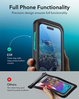 Foto 4 | Funda Impermeable Esr Para Iphone 15/14/13 Ipx8 Negra, Paquete De 2 - Venta Internacional.