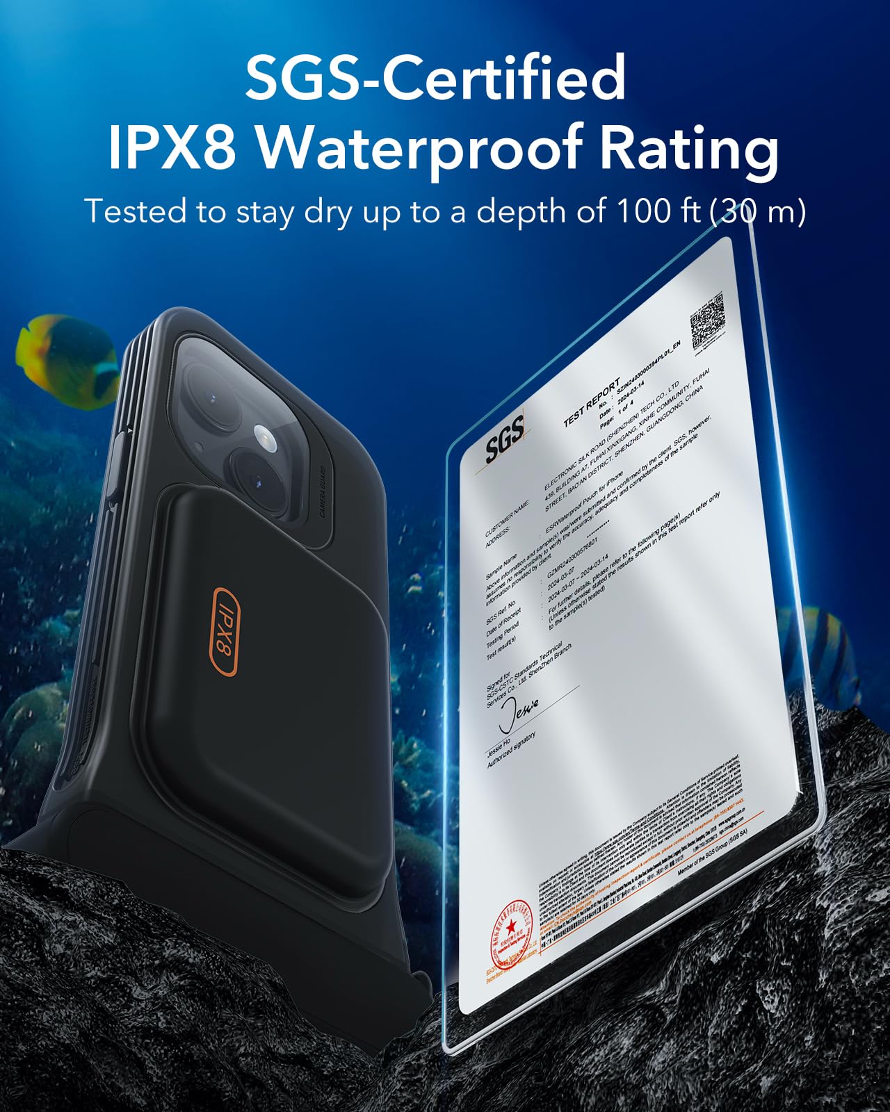 Foto 8 pulgar | Funda Impermeable Esr Para Iphone 15/14/13 Ipx8 Negra, Paquete De 2 - Venta Internacional.