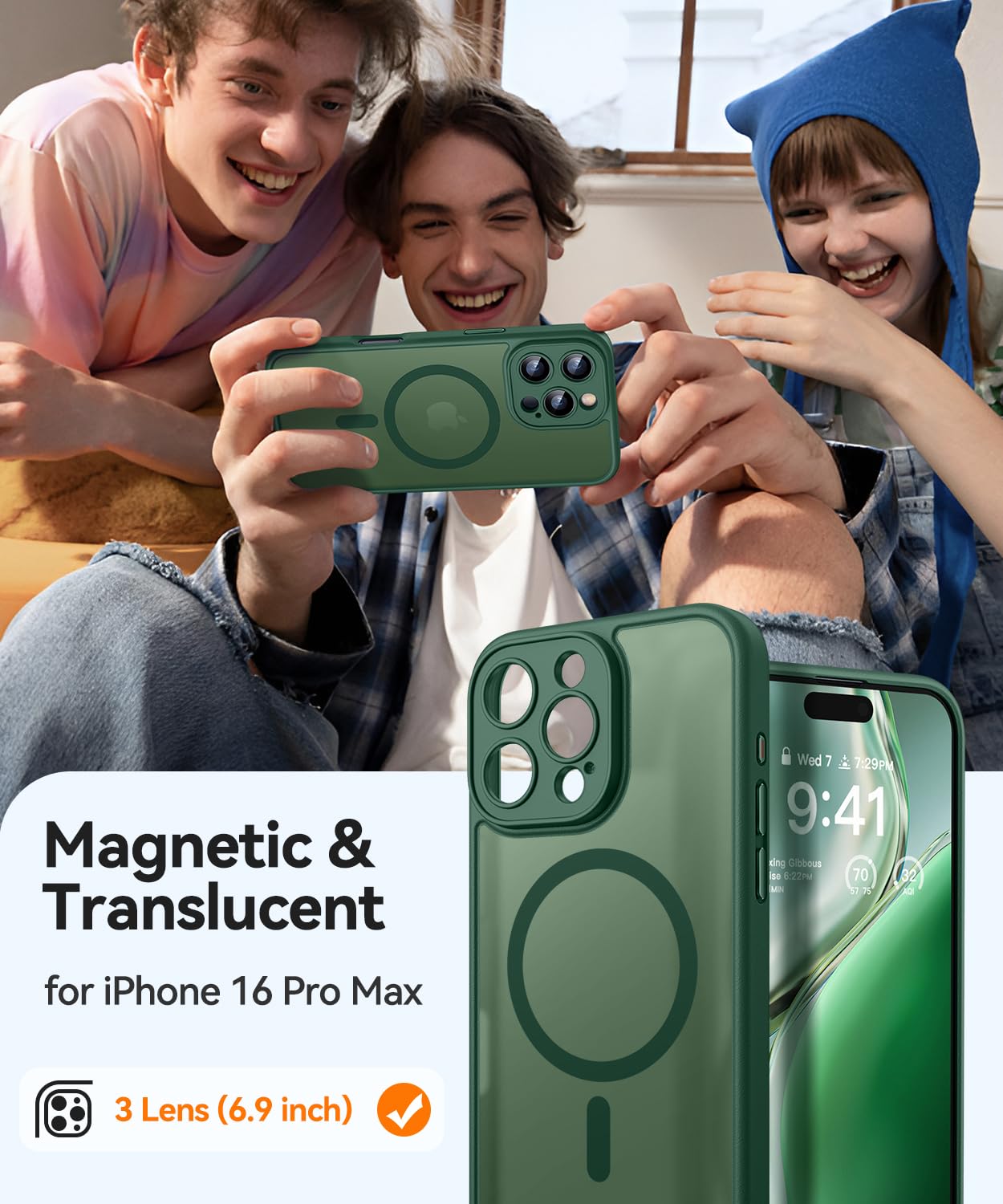 Foto 3 pulgar | Funda Magnética Canshn Compatible Con Iphone 16 Pro Max - Venta Internacional.
