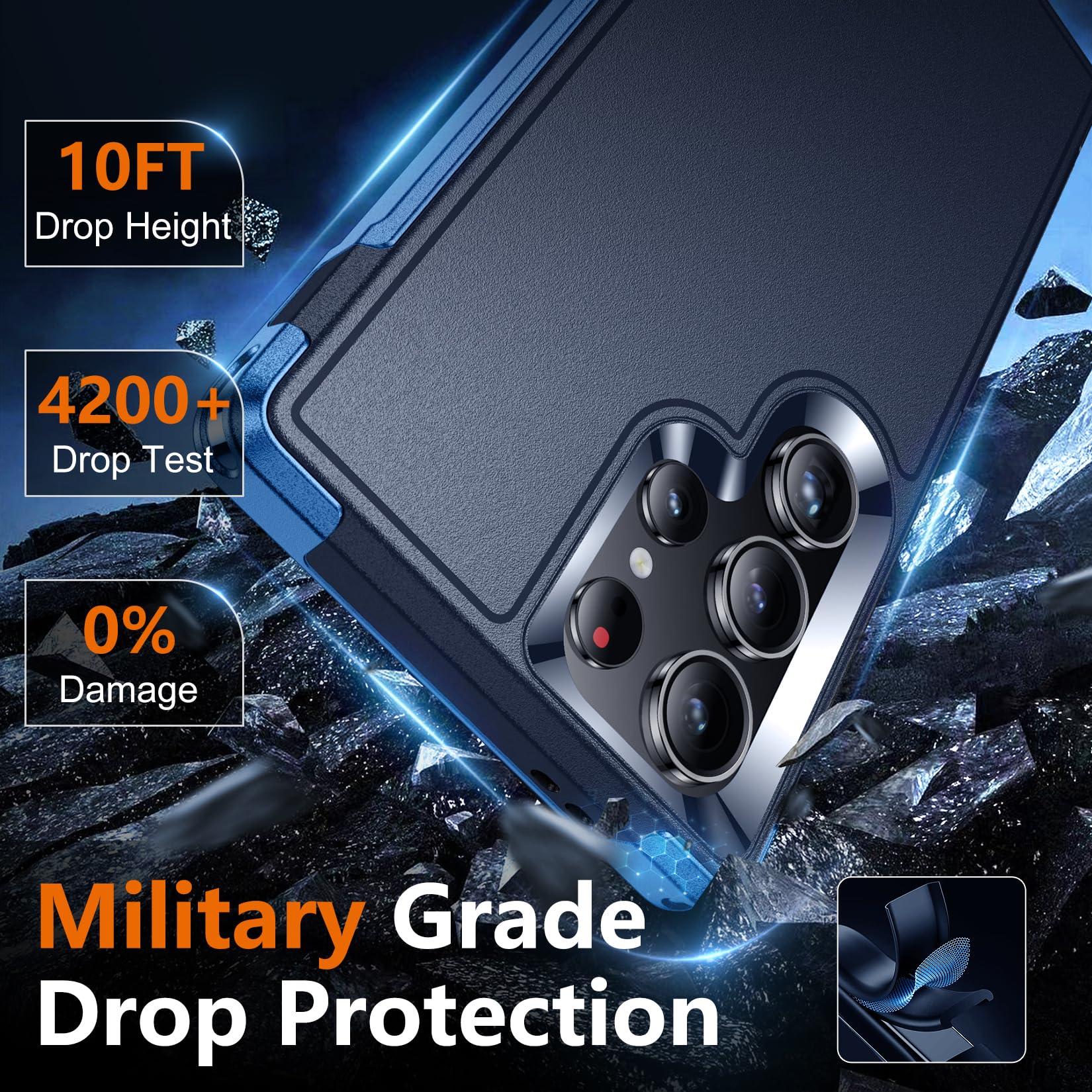 Foto 2 | Funda De Teléfono Spidercase Para Samsung Galaxy S24 Ultra Dark Blue - Venta Internacional.