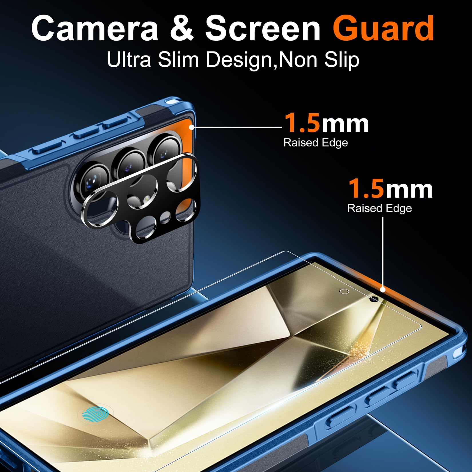 Foto 3 | Funda De Teléfono Spidercase Para Samsung Galaxy S24 Ultra Dark Blue - Venta Internacional.