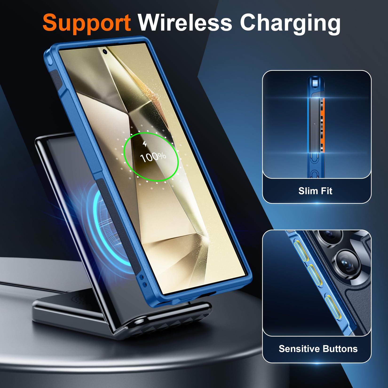 Foto 5 pulgar | Funda De Teléfono Spidercase Para Samsung Galaxy S24 Ultra Dark Blue - Venta Internacional.