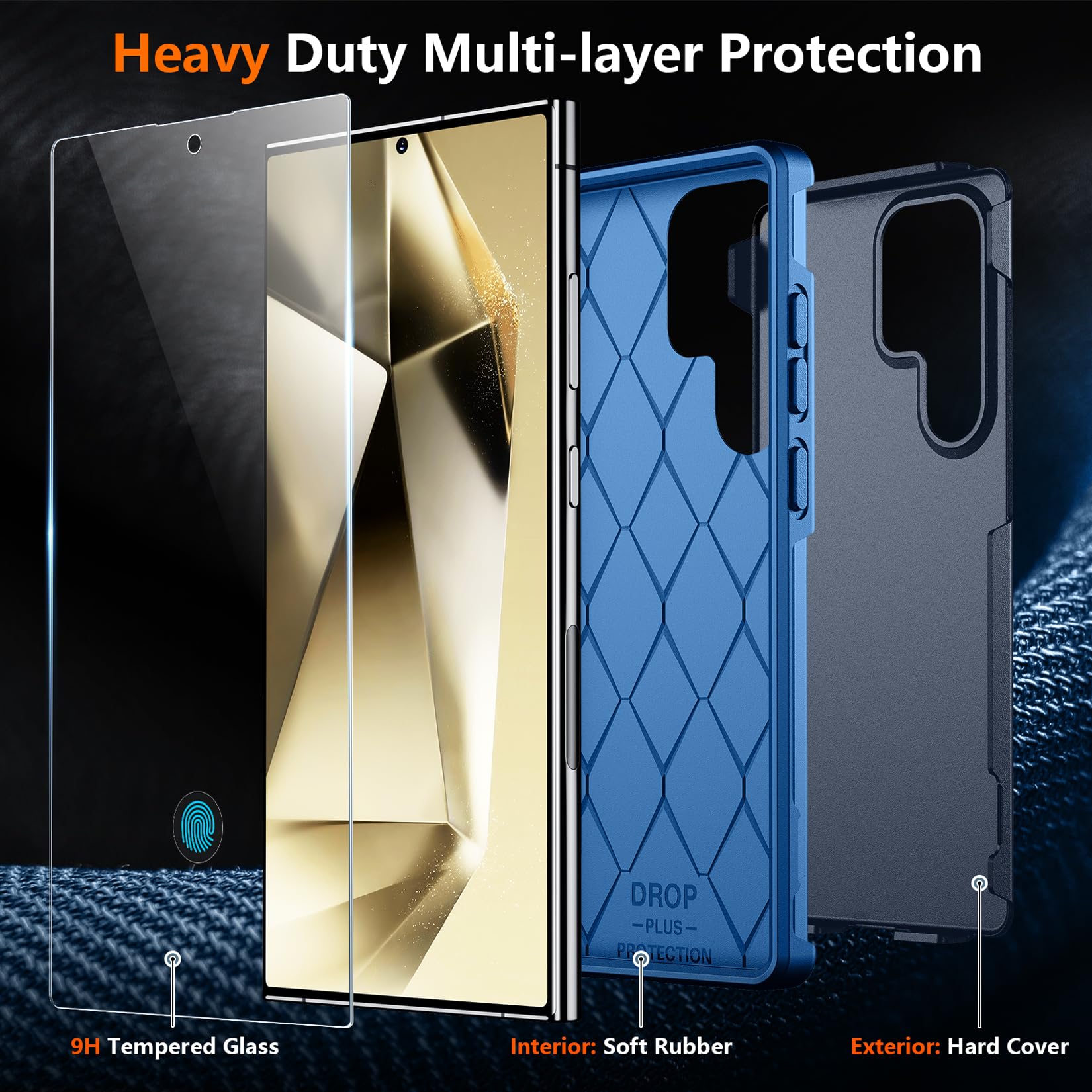Foto 6 pulgar | Funda De Teléfono Spidercase Para Samsung Galaxy S24 Ultra Dark Blue - Venta Internacional.