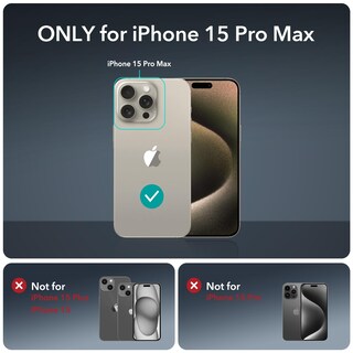 Foto 2 | Funda Esr Para Iphone 15 Pro Max Con Cristal Templado Gris Transparente - Venta Internacional.