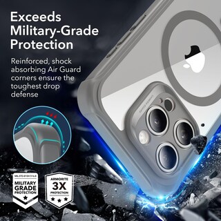Foto 4 | Funda Esr Para Iphone 15 Pro Max Con Cristal Templado Gris Transparente - Venta Internacional.
