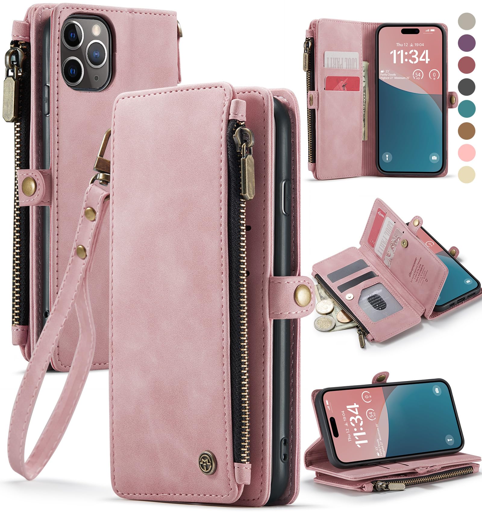 Foto 2 pulgar | Funda Wallet Defcase Compatible Con Iphone 11 Pro Rose - Venta Internacional.