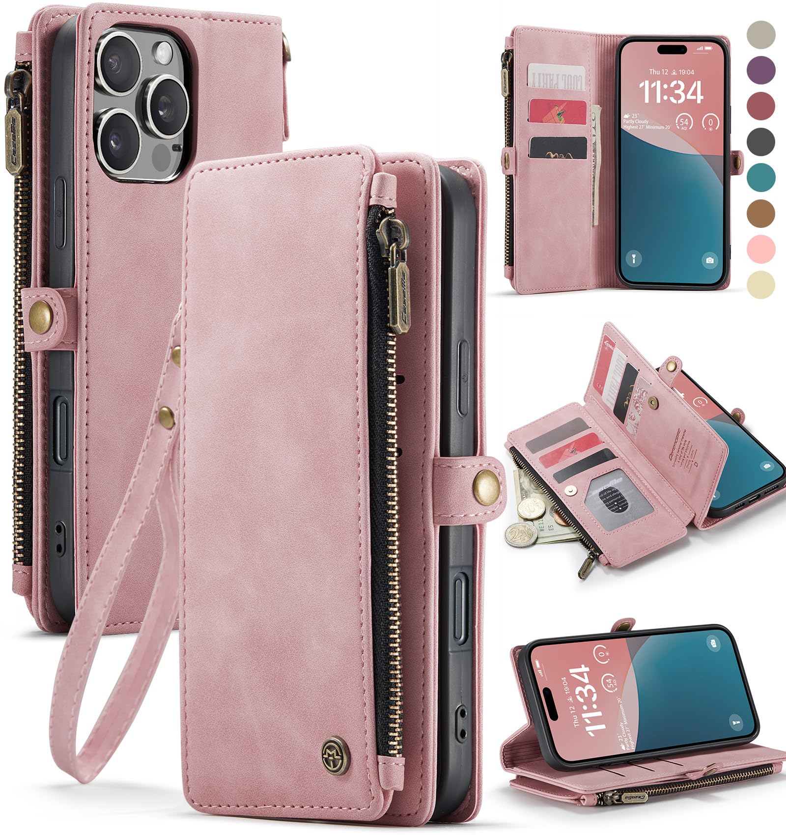 Funda De Teléfono Wallet Defense Compatible Con Iphone 16 Pro Max - Venta Internacional.