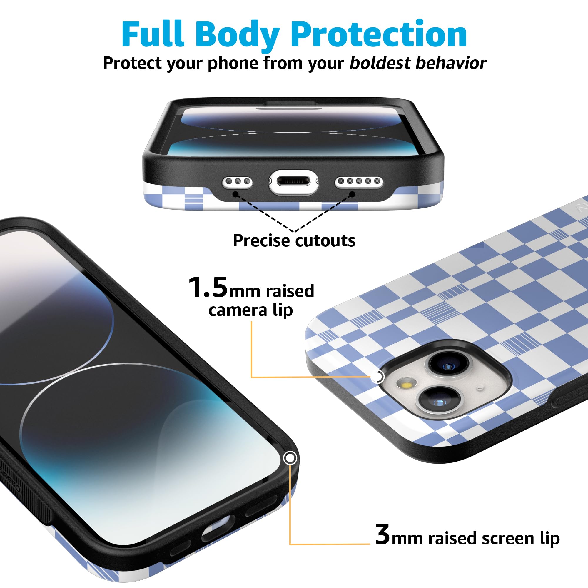 Foto 3 | Funda Para Teléfono Casely Reality Check Periwinkle Iphone 15 - Venta Internacional.