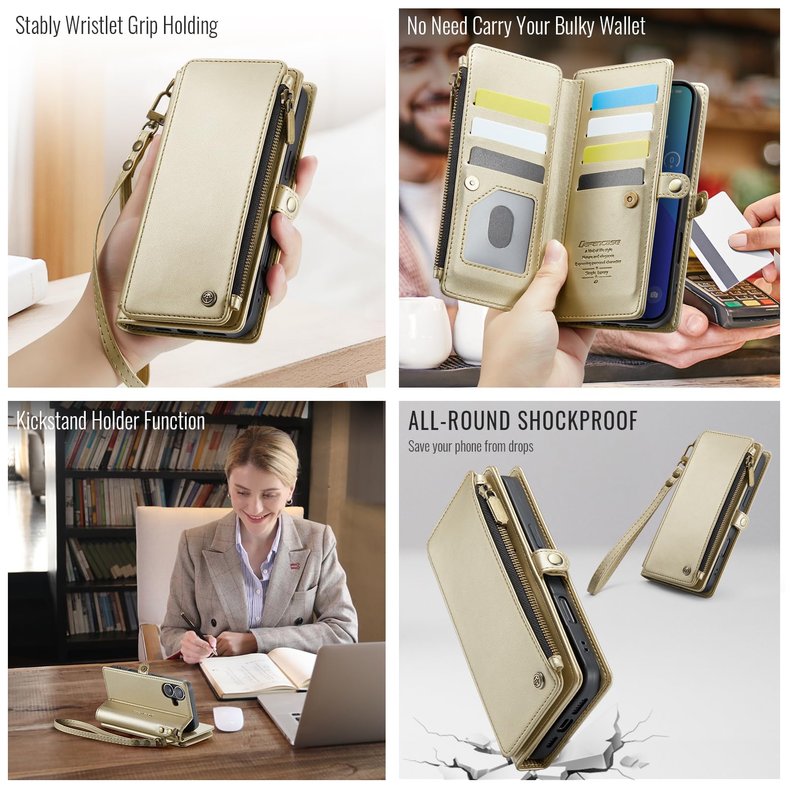 Foto 5 pulgar | Funda Para Teléfono Wallet Defense Compatible Con Iphone 16 Plus - Venta Internacional.