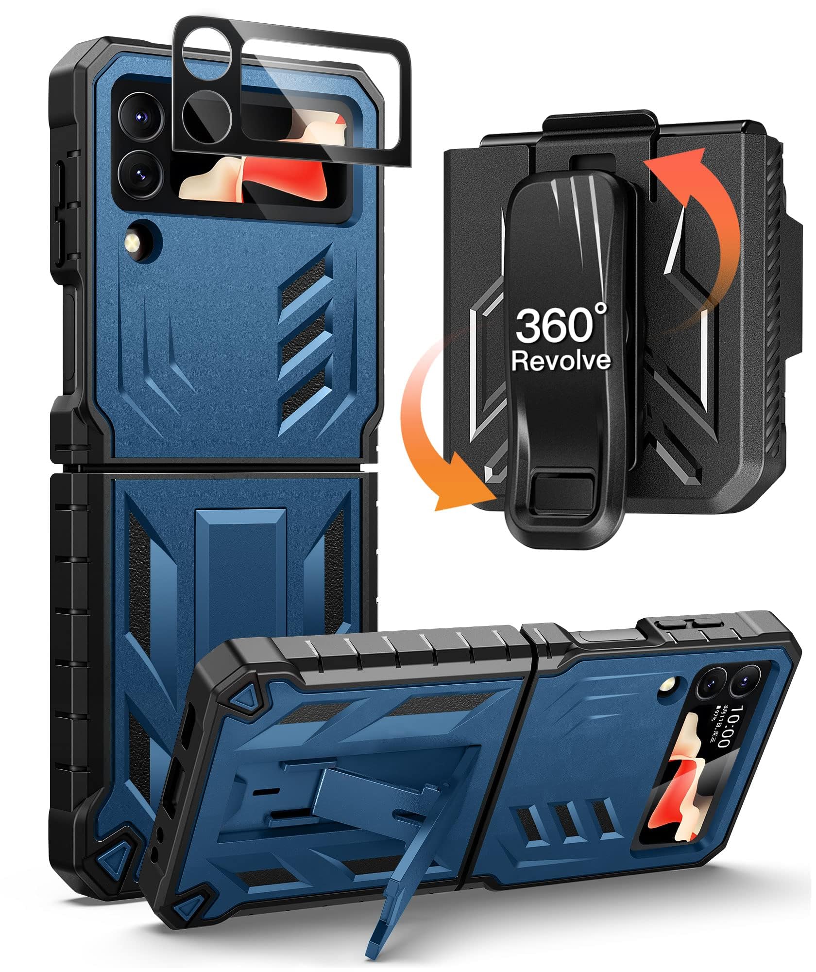 Funda De Teléfono Fntcase Para Samsung Galaxy Z Flip 4 5g Azul - Venta Internacional.