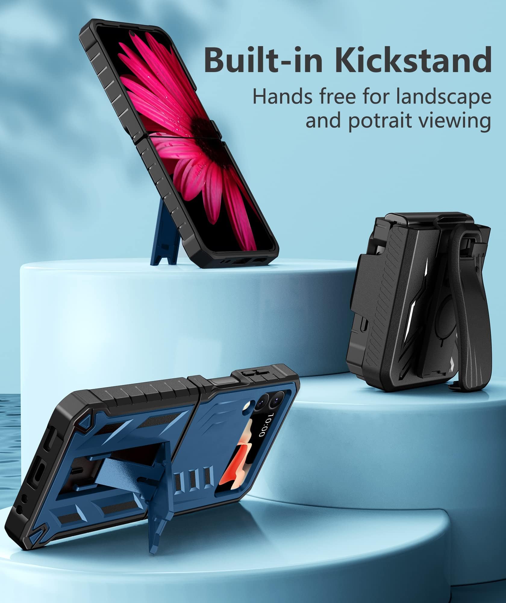 Foto 5 pulgar | Funda De Teléfono Fntcase Para Samsung Galaxy Z Flip 4 5g Azul - Venta Internacional.