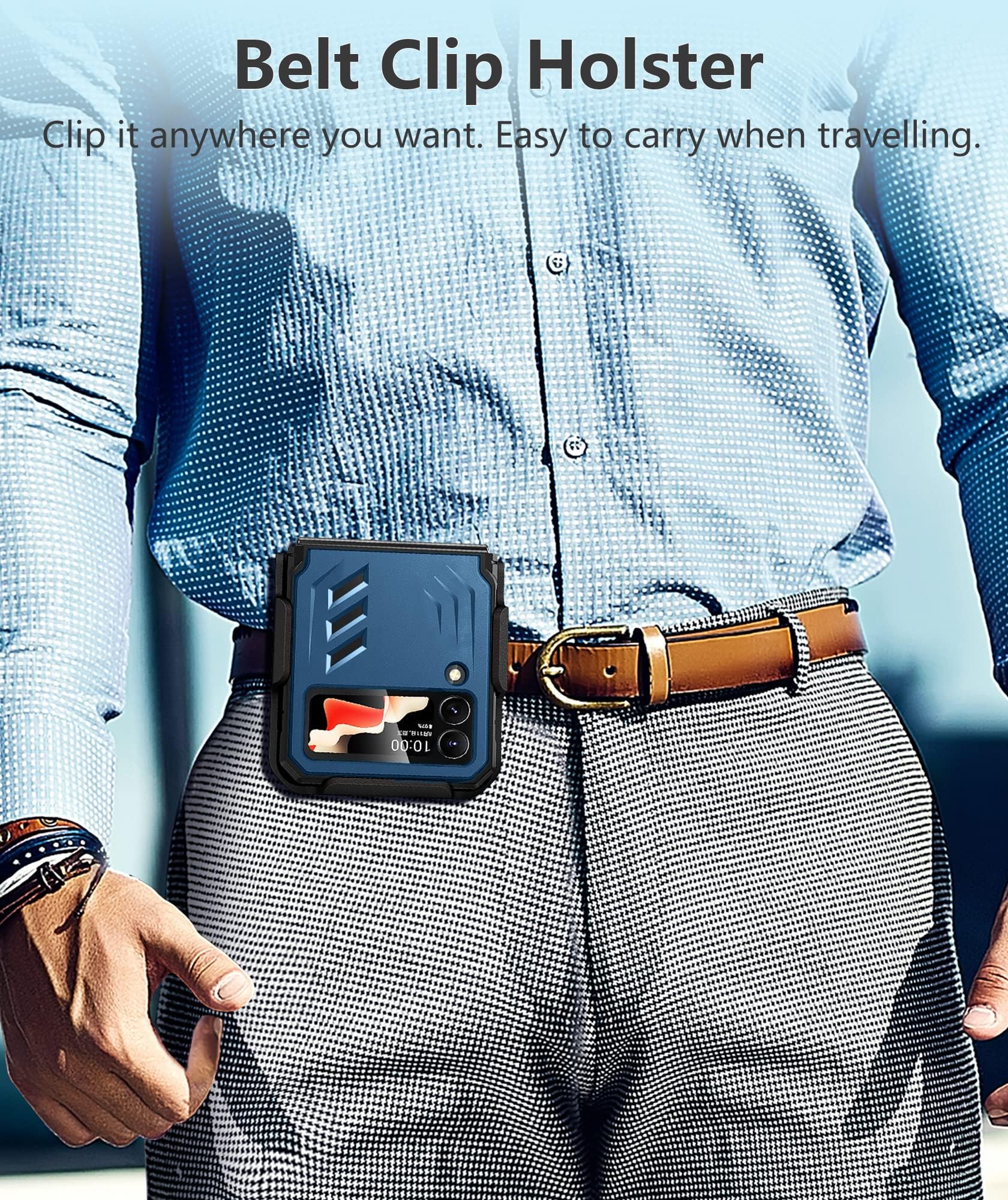 Foto 6 | Funda De Teléfono Fntcase Para Samsung Galaxy Z Flip 4 5g Azul - Venta Internacional.
