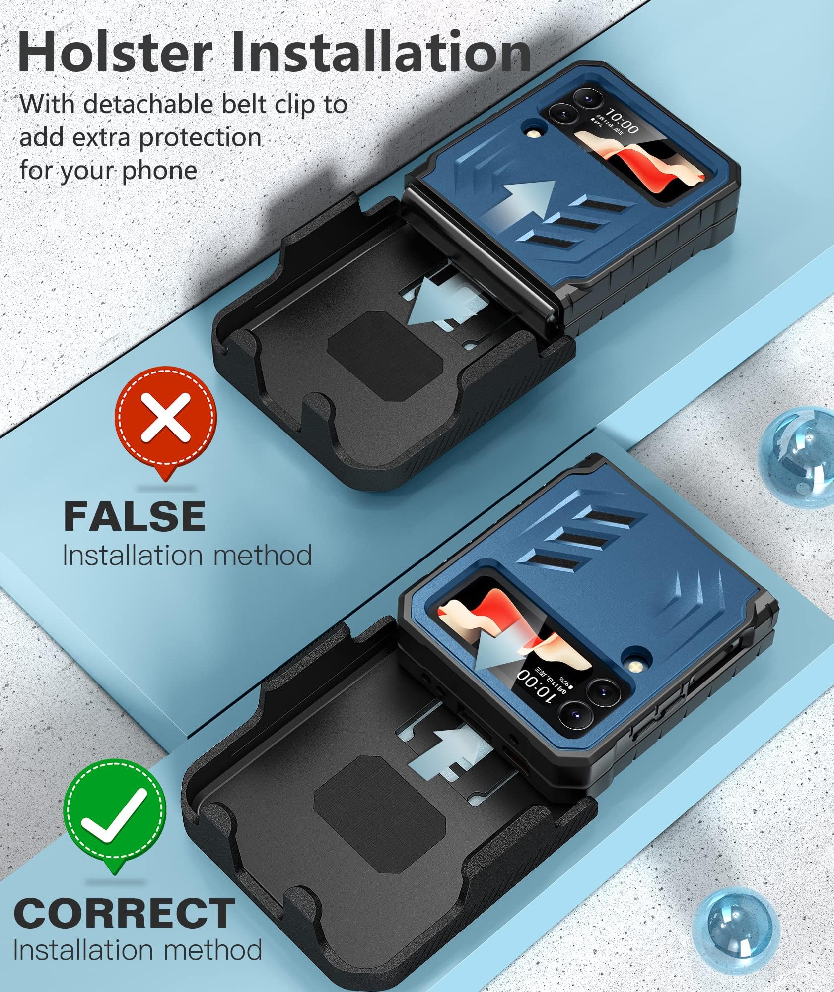 Foto 8 pulgar | Funda De Teléfono Fntcase Para Samsung Galaxy Z Flip 4 5g Azul - Venta Internacional.