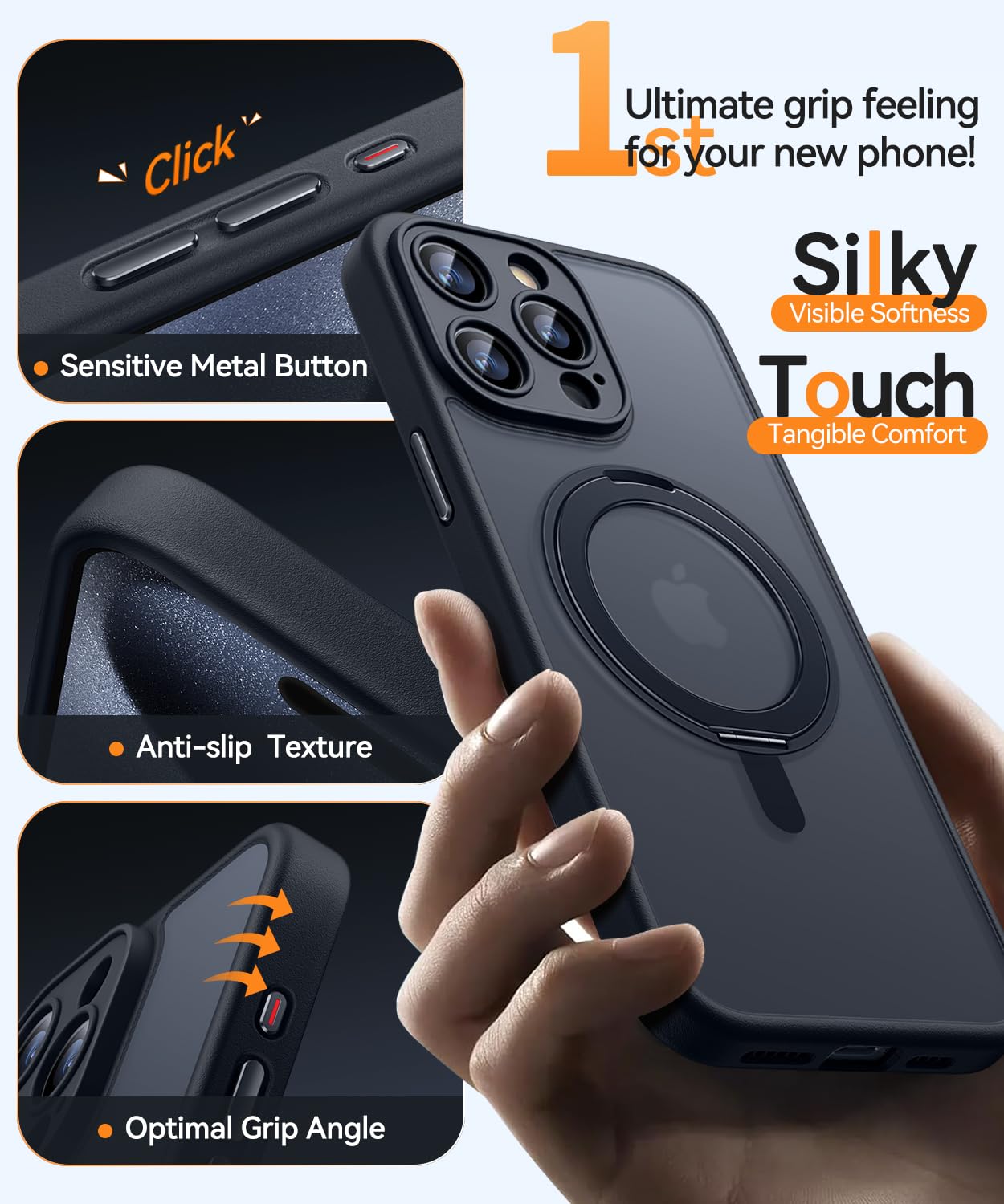 Foto 6 | Funda Para Teléfono Canshn Con Soporte Magnético Con Giro De 360° Para Iphone 15 Pro Max - Venta Internacional.