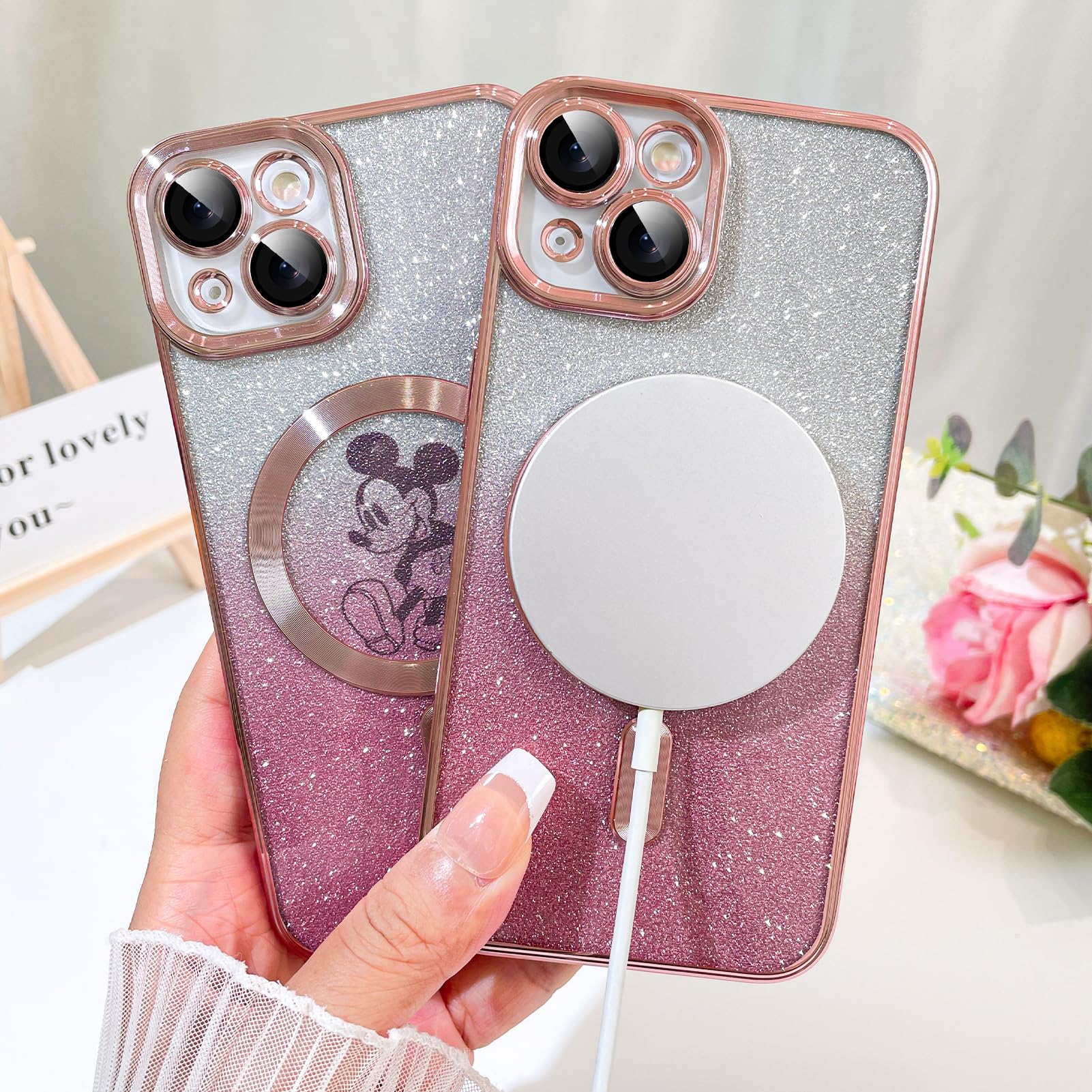 Foto 3 | Funda De Teléfono Con Purpurina Magnética Para Iphone 15 Plus 6.7 - Venta Internacional.
