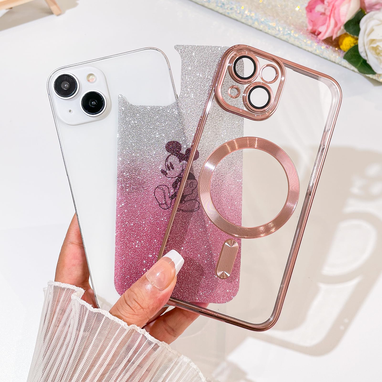 Foto 6 pulgar | Funda De Teléfono Con Purpurina Magnética Para Iphone 15 Plus 6.7 - Venta Internacional.