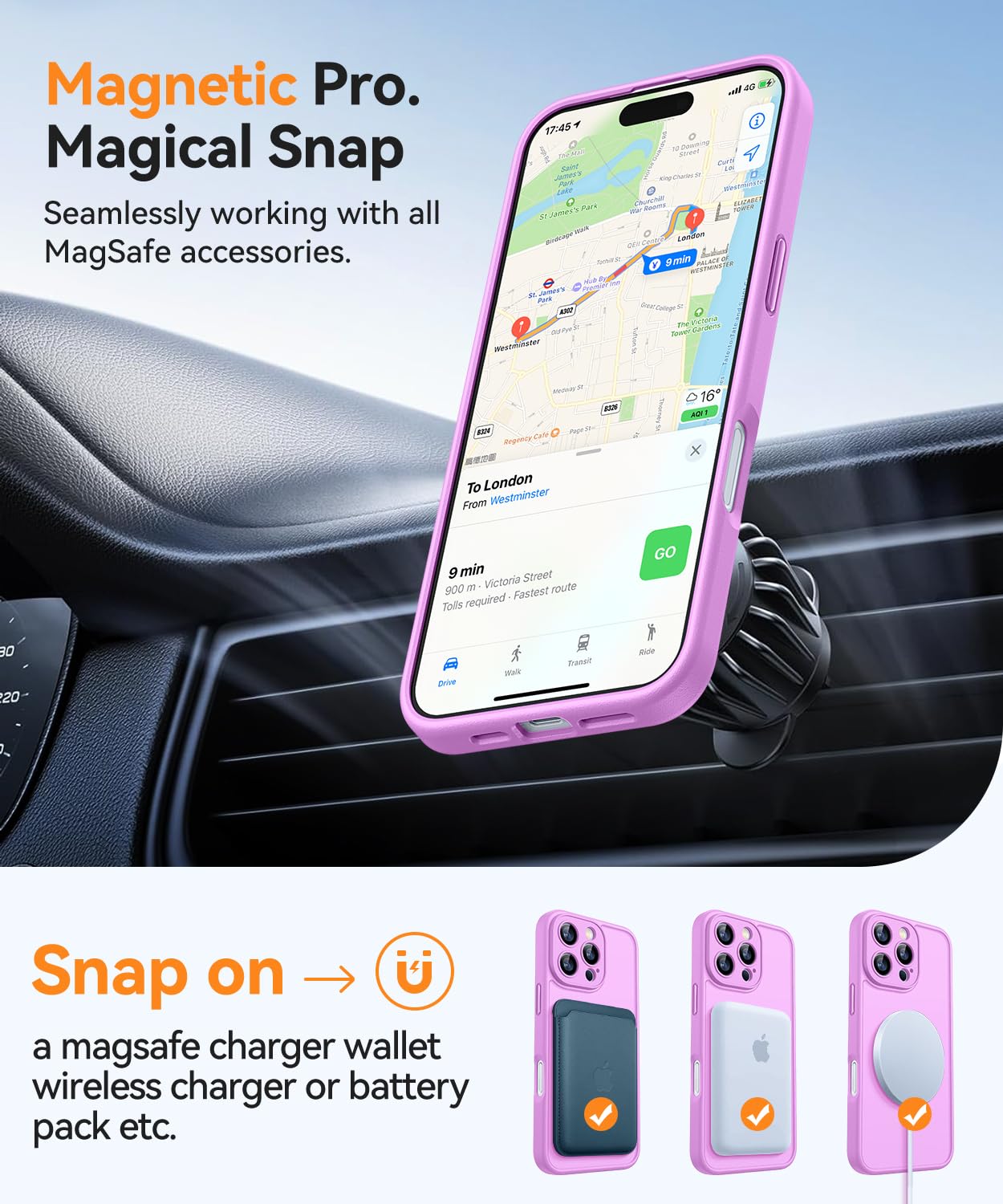 Foto 5 | Funda Magnética Canshn Compatible Con Iphone 16 Pro De 6.3 Pulgadas - Venta Internacional.