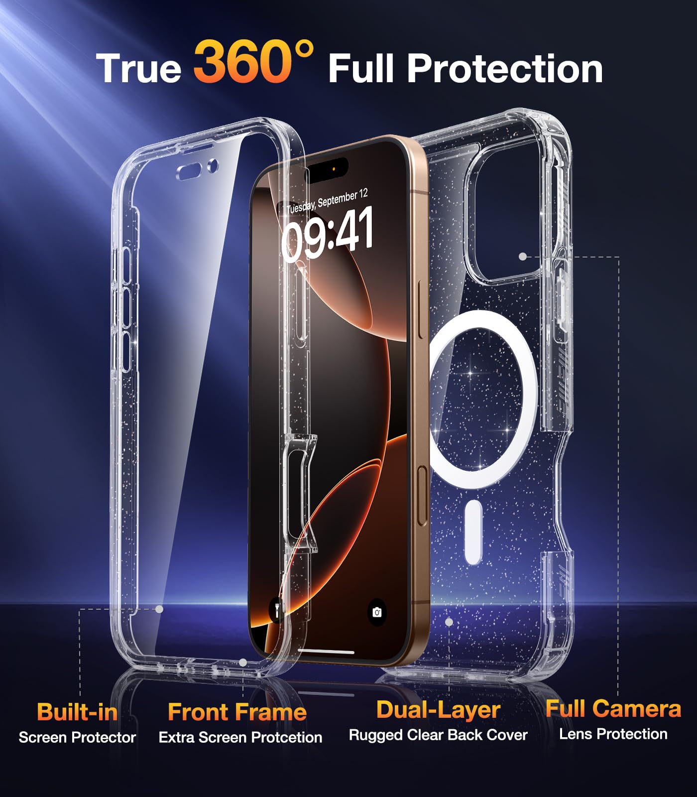 Foto 3 pulgar | Funda De Teléfono Diaclara Magnetic Para Iphone 16 Pro Max Clear - Venta Internacional.