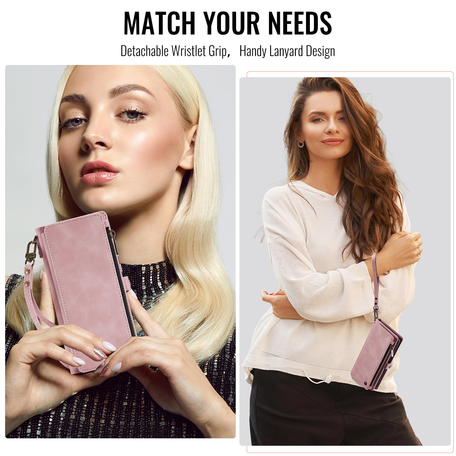 Foto 5 | Funda Wallet Defcase Compatible Con Iphone 15, Rosa Rosa - Venta Internacional.
