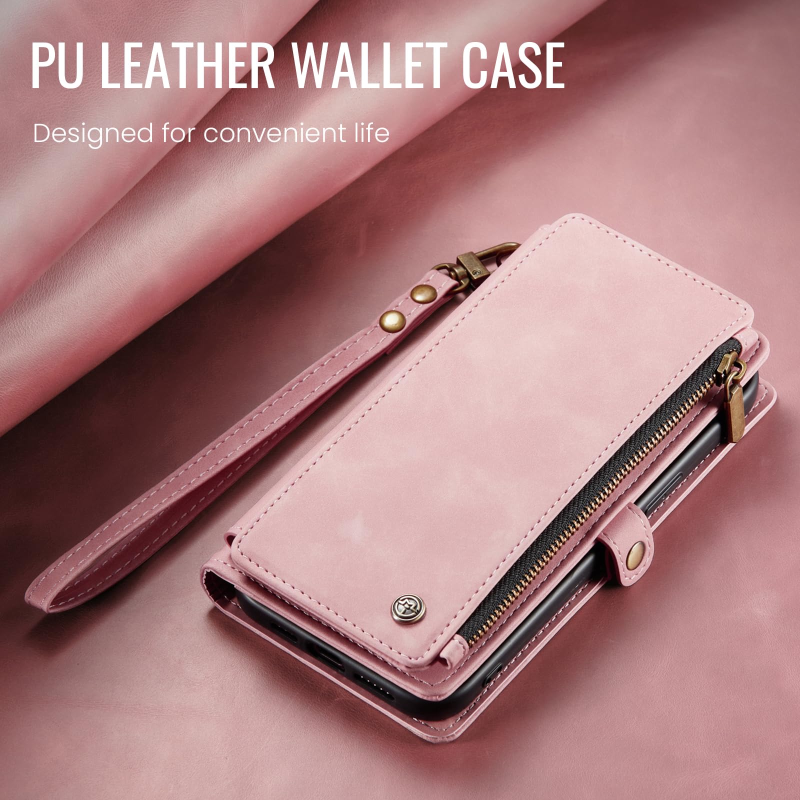 Foto 8 pulgar | Funda Wallet Defcase Compatible Con Iphone 15, Rosa Rosa - Venta Internacional.