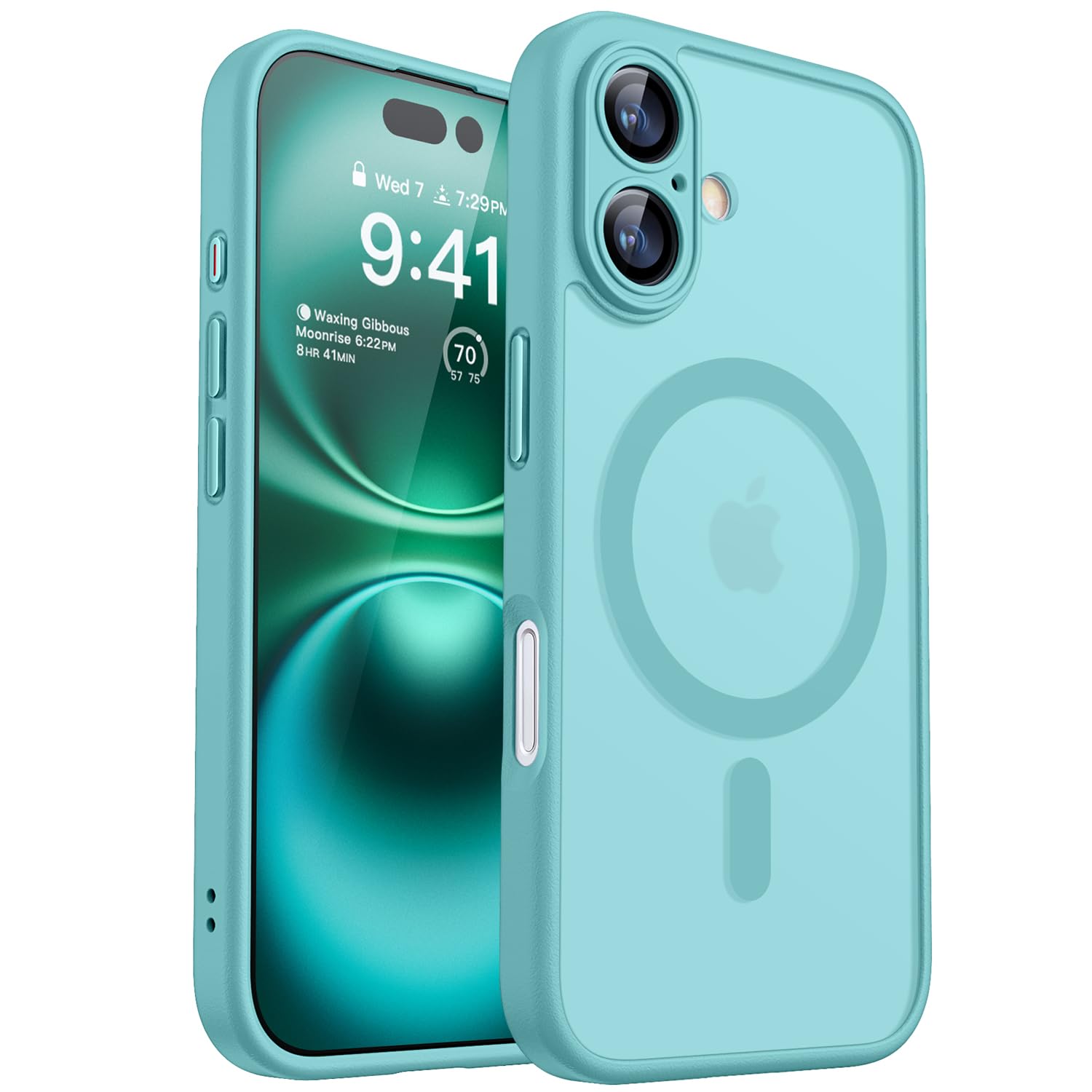 Foto 2 pulgar | Funda Magnética Canshn Para Iphone 16, Color Verde Azulado - Venta Internacional.