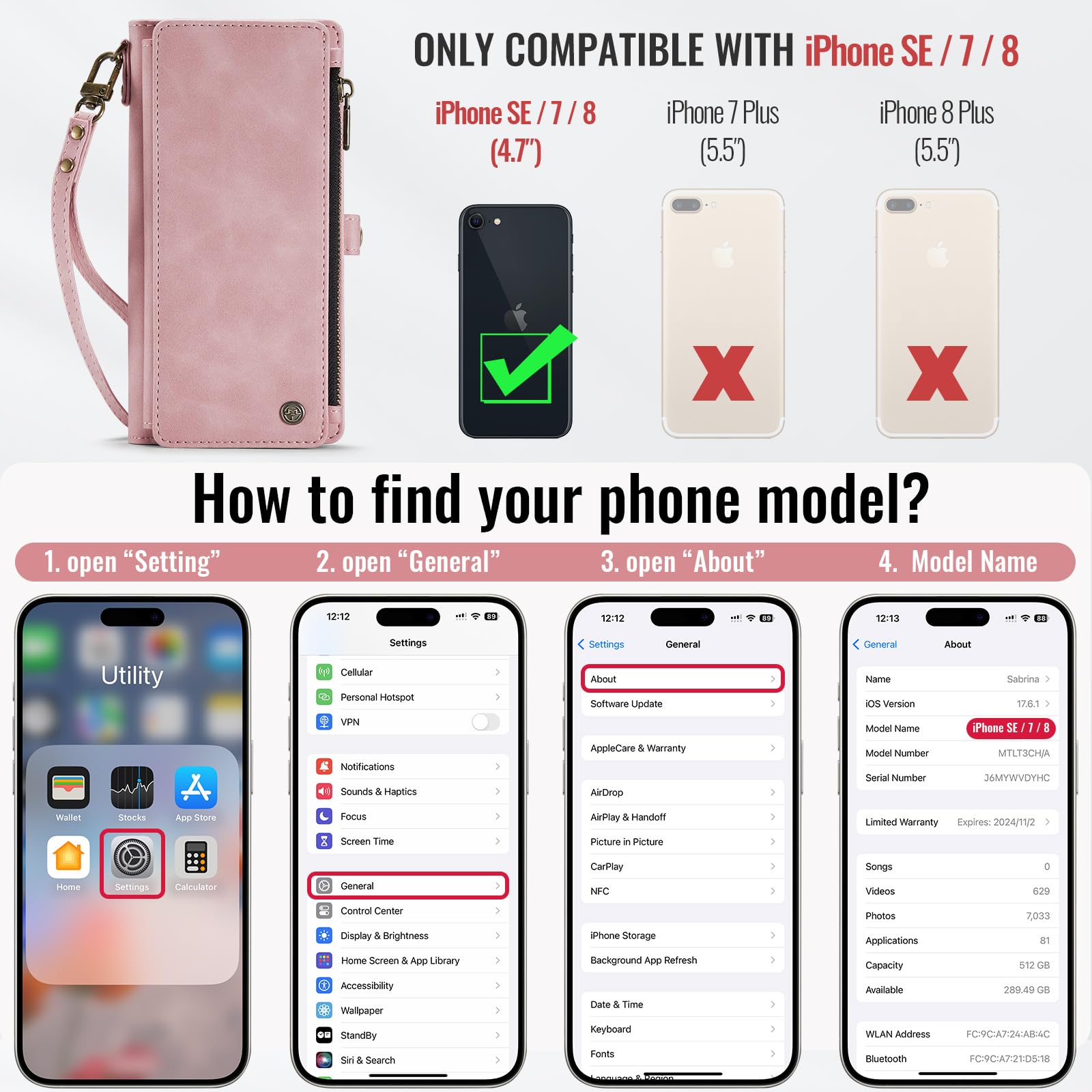 Foto 6 | Funda Wallet Defencase Compatible Con Iphone Se 2020 2022 - Venta Internacional.