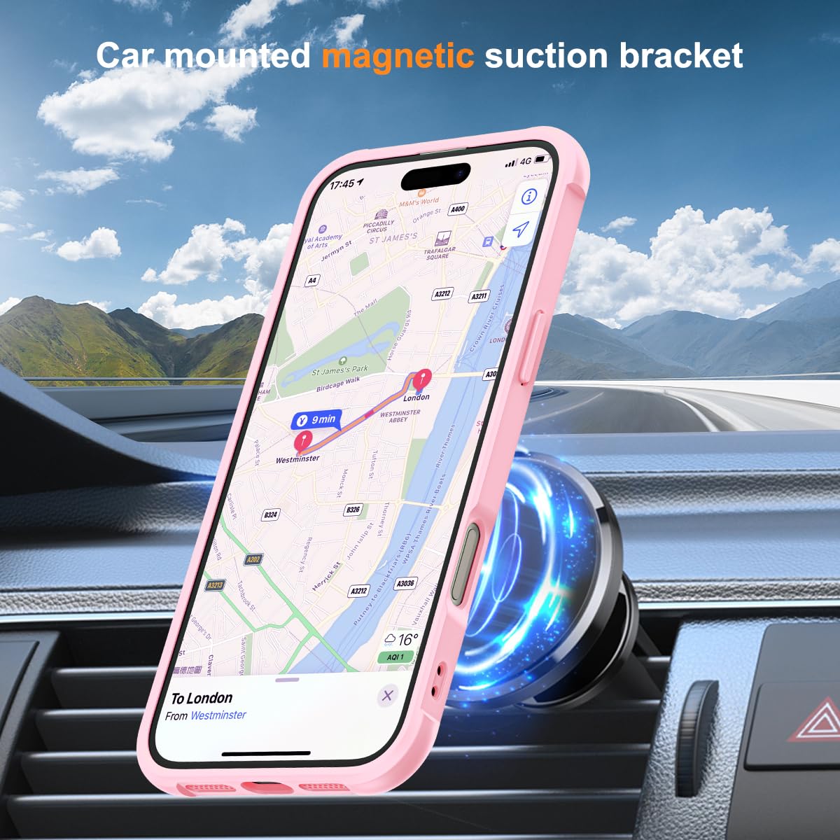 Foto 4 | Funda De Teléfono Sky-lmw Compatible Con Iphone 16 Plus, Color Rosa - Venta Internacional.