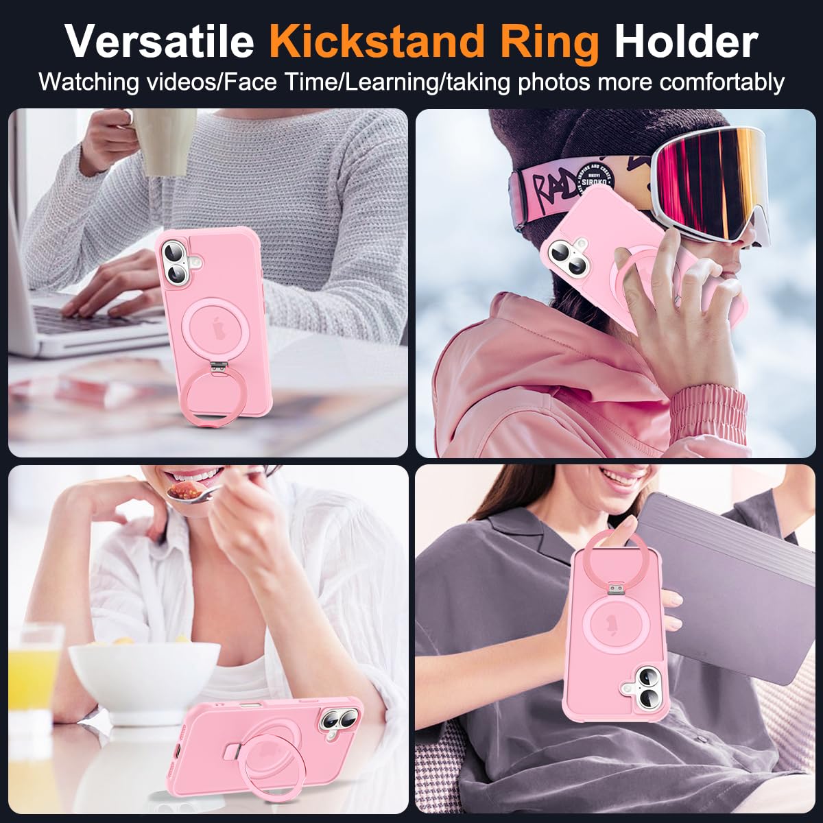 Foto 6 pulgar | Funda De Teléfono Sky-lmw Compatible Con Iphone 16 Plus, Color Rosa - Venta Internacional.