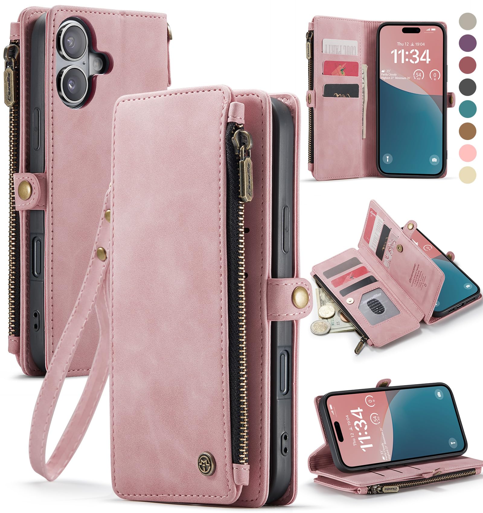 Funda Para Teléfono Wallet Defense Compatible Con Iphone 16 Plus - Venta Internacional.