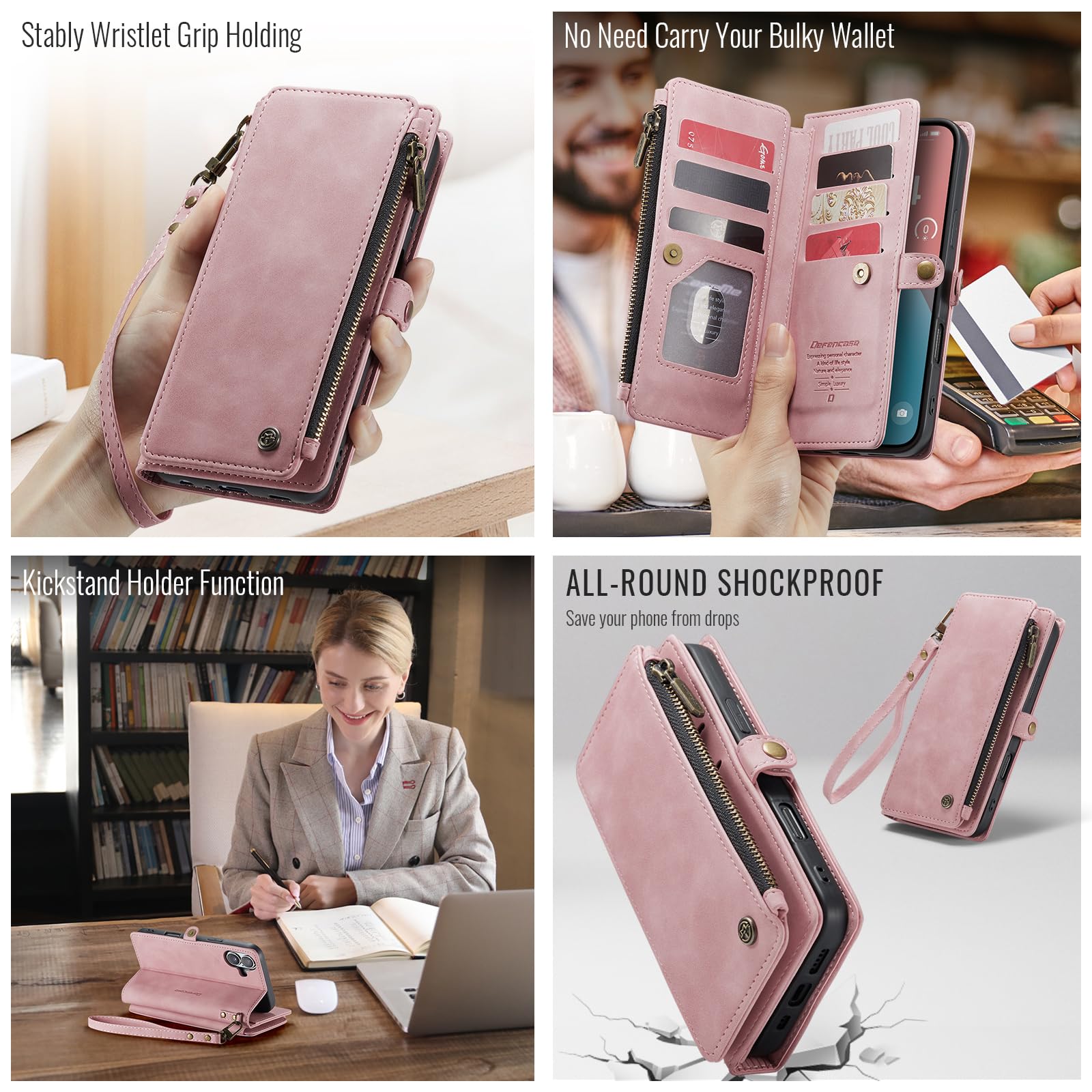 Foto 6 pulgar | Funda Para Teléfono Wallet Defense Compatible Con Iphone 16 Plus - Venta Internacional.